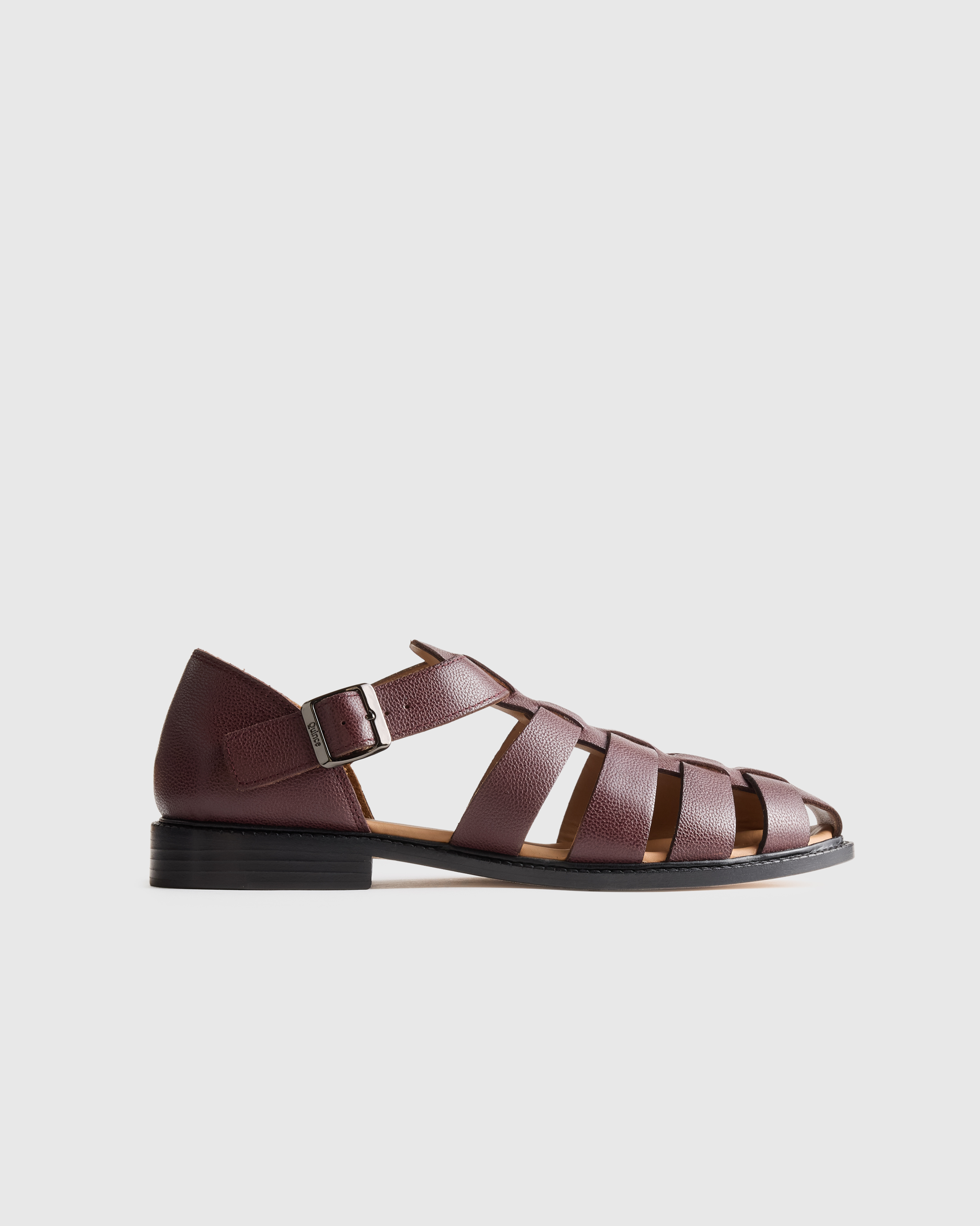 Mahogany Calfskin Leather Fisherman Sandal