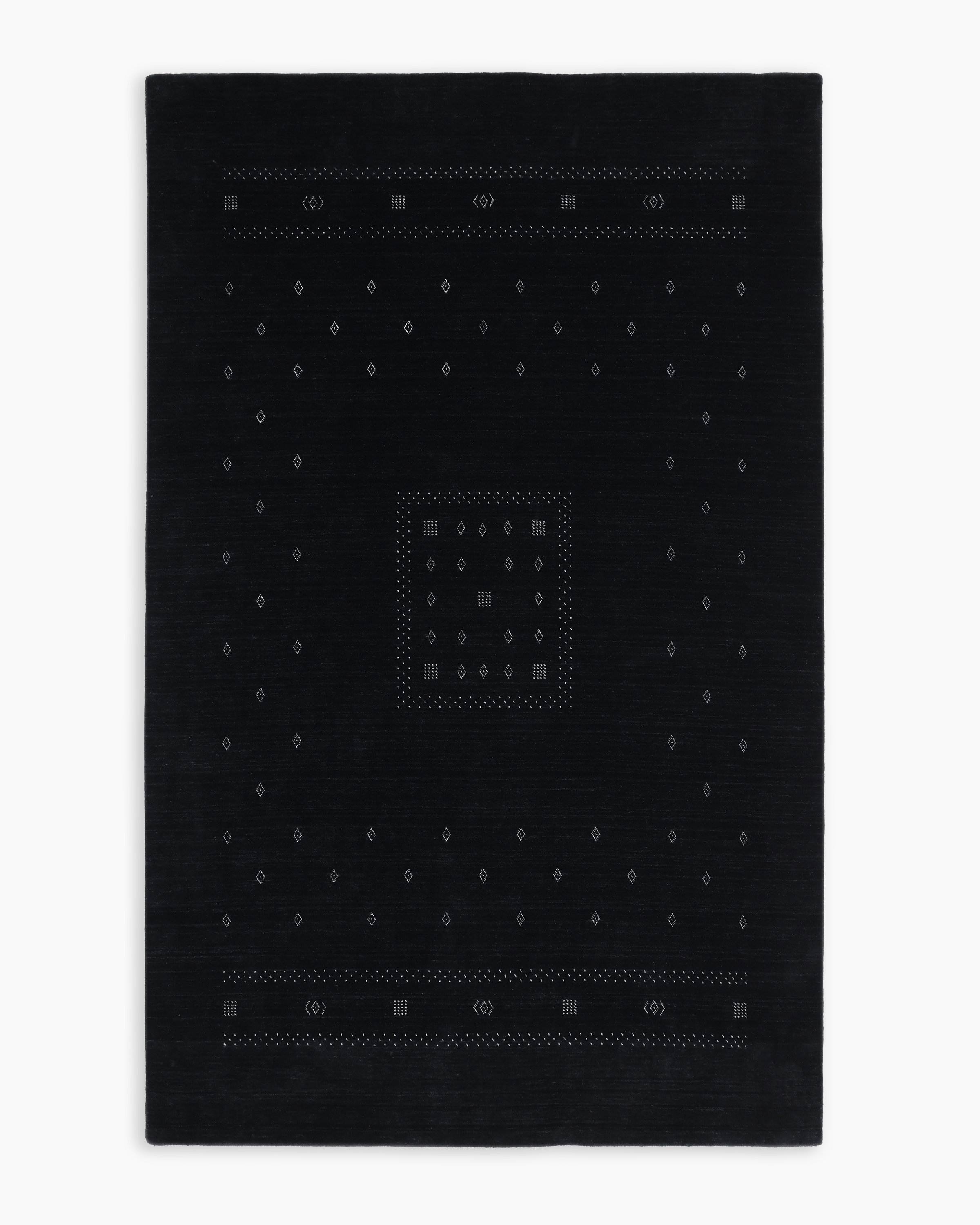 Black Dakota Hand-Loomed Wool Rug 