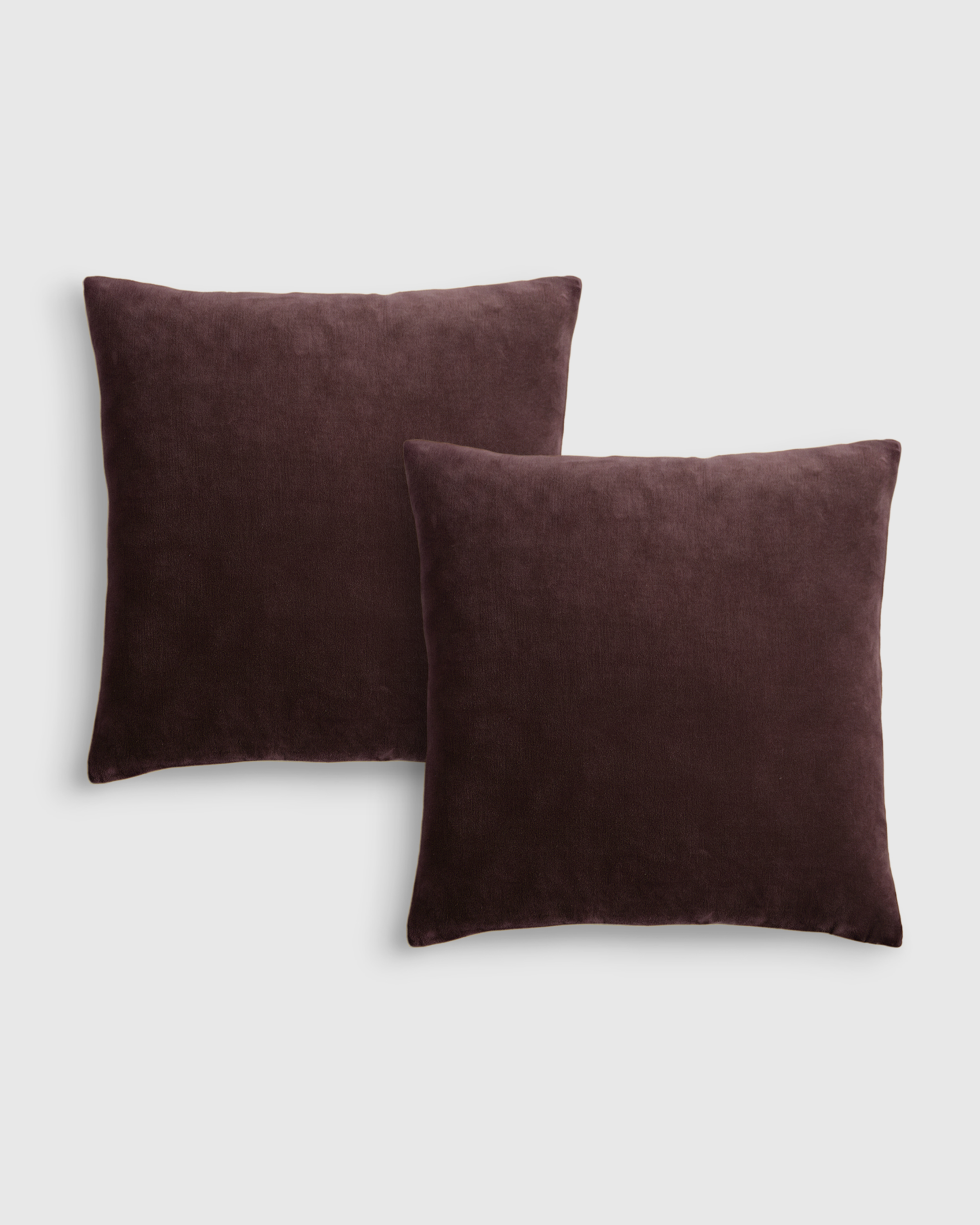 Classic Cotton Velvet Pillow Cover (Set of 2) - Espresso, 22x22