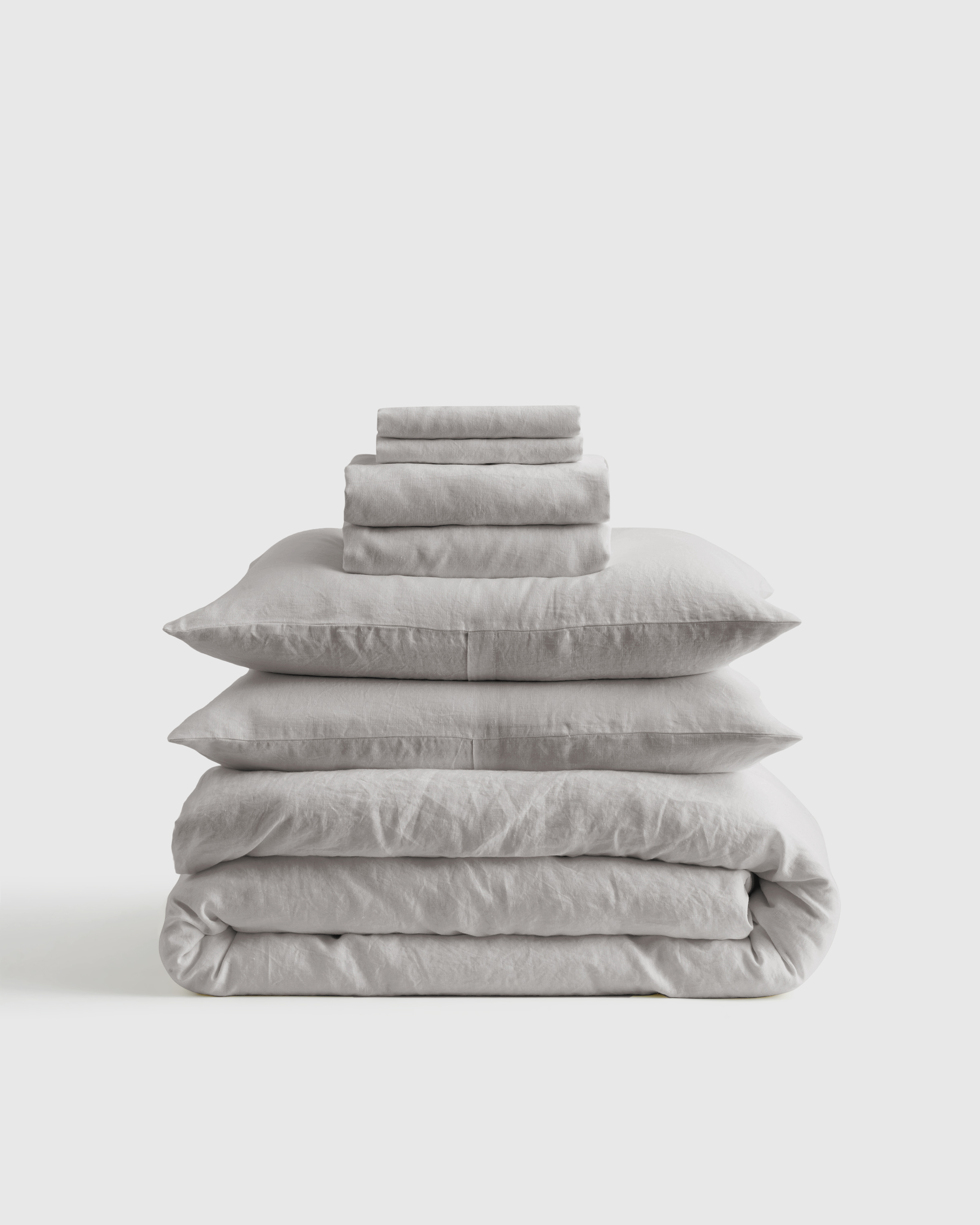 european linen deluxe bedding bundle, king, light grey