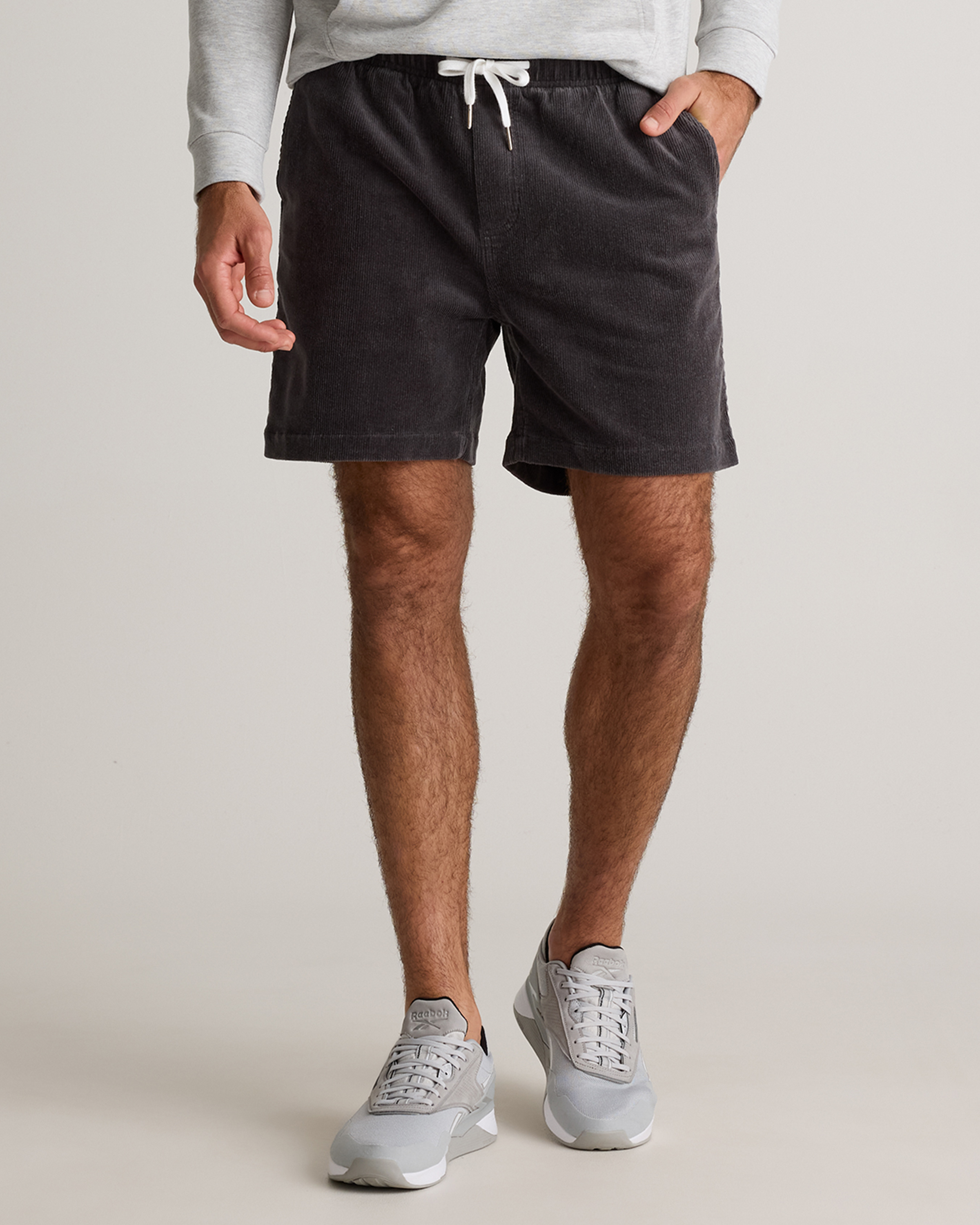 Quince Men's Organic Stretch Corduroy Shorts In Dark Coal
