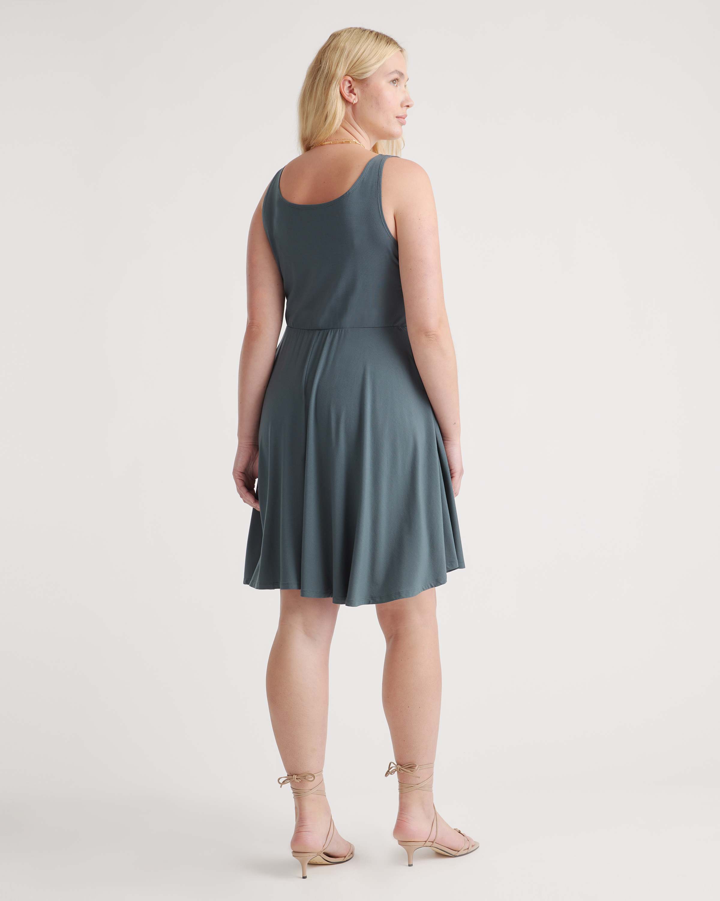 Tencel Jersey Fit & Flare Mini Dress in Navy