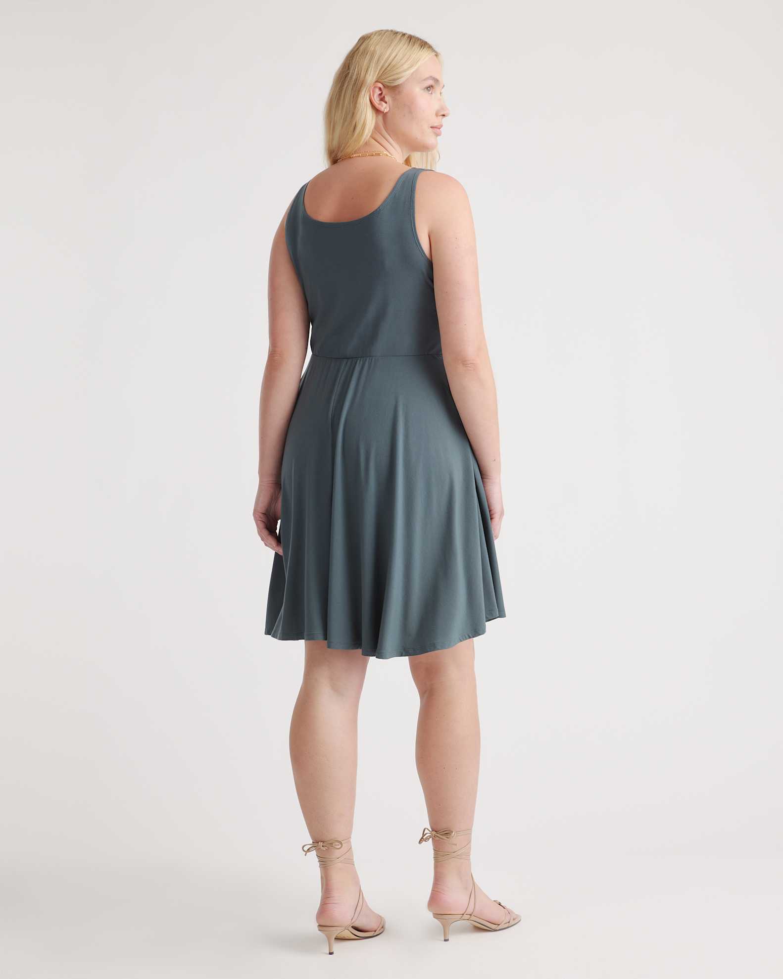 Tencel Jersey Fit & Flare Mini Dress in Navy Tencel Jersey Fit & Flare Mini Dress in Navy
