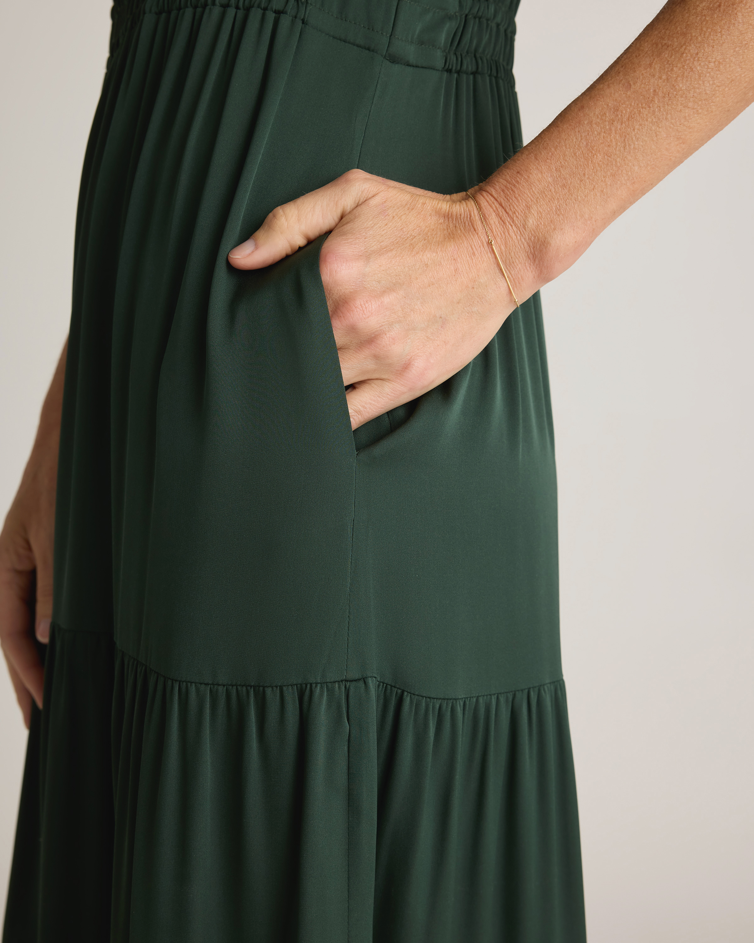 washable stretch silk tiered maxi dress Washable Stretch Silk Tiered Maxi Dress