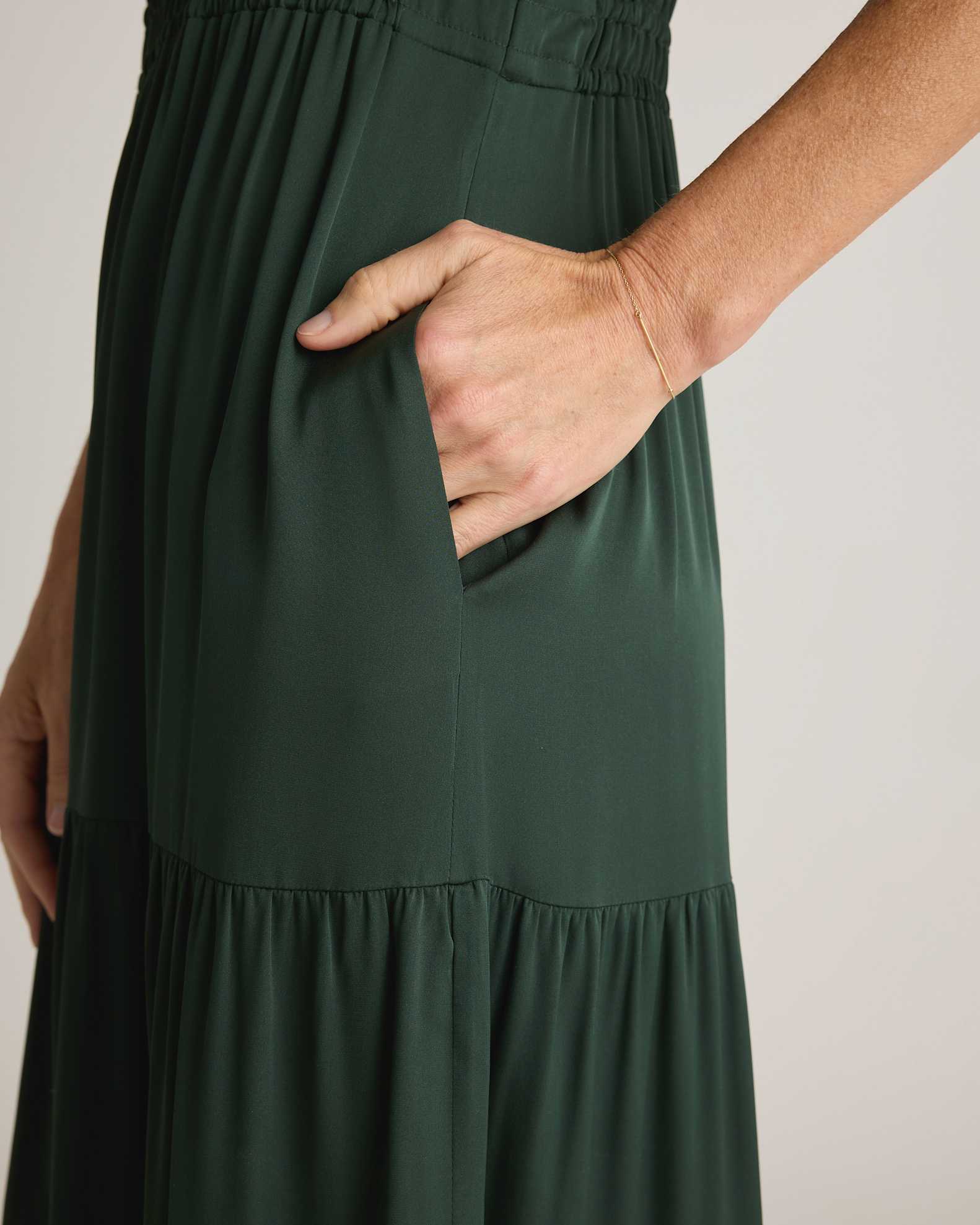washable stretch silk tiered maxi dress Washable Stretch Silk Tiered Maxi Dress