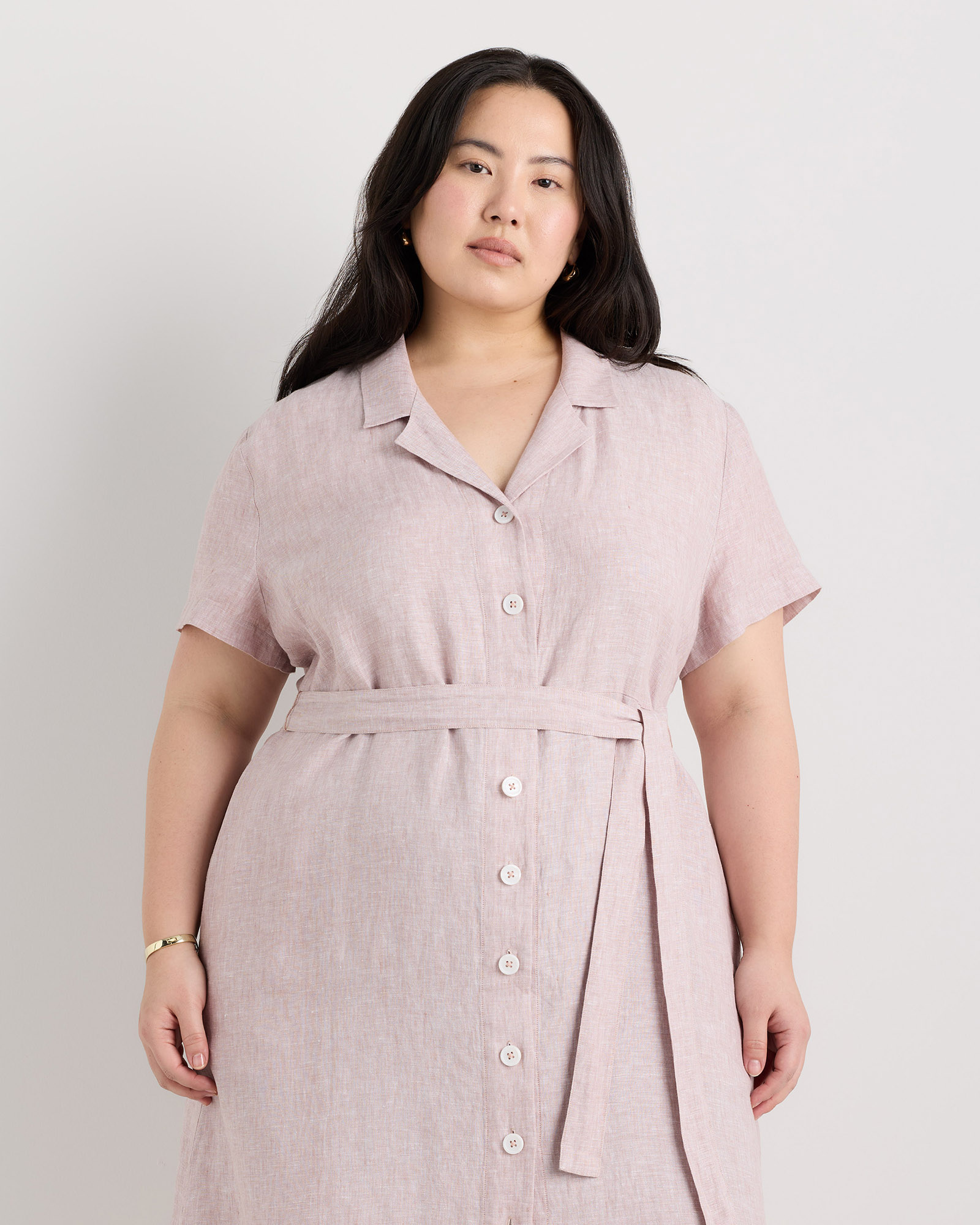 chinese dress ladies Women's Sleeveless Guayabera Dress in Linen and Cotton – Mojito Collection