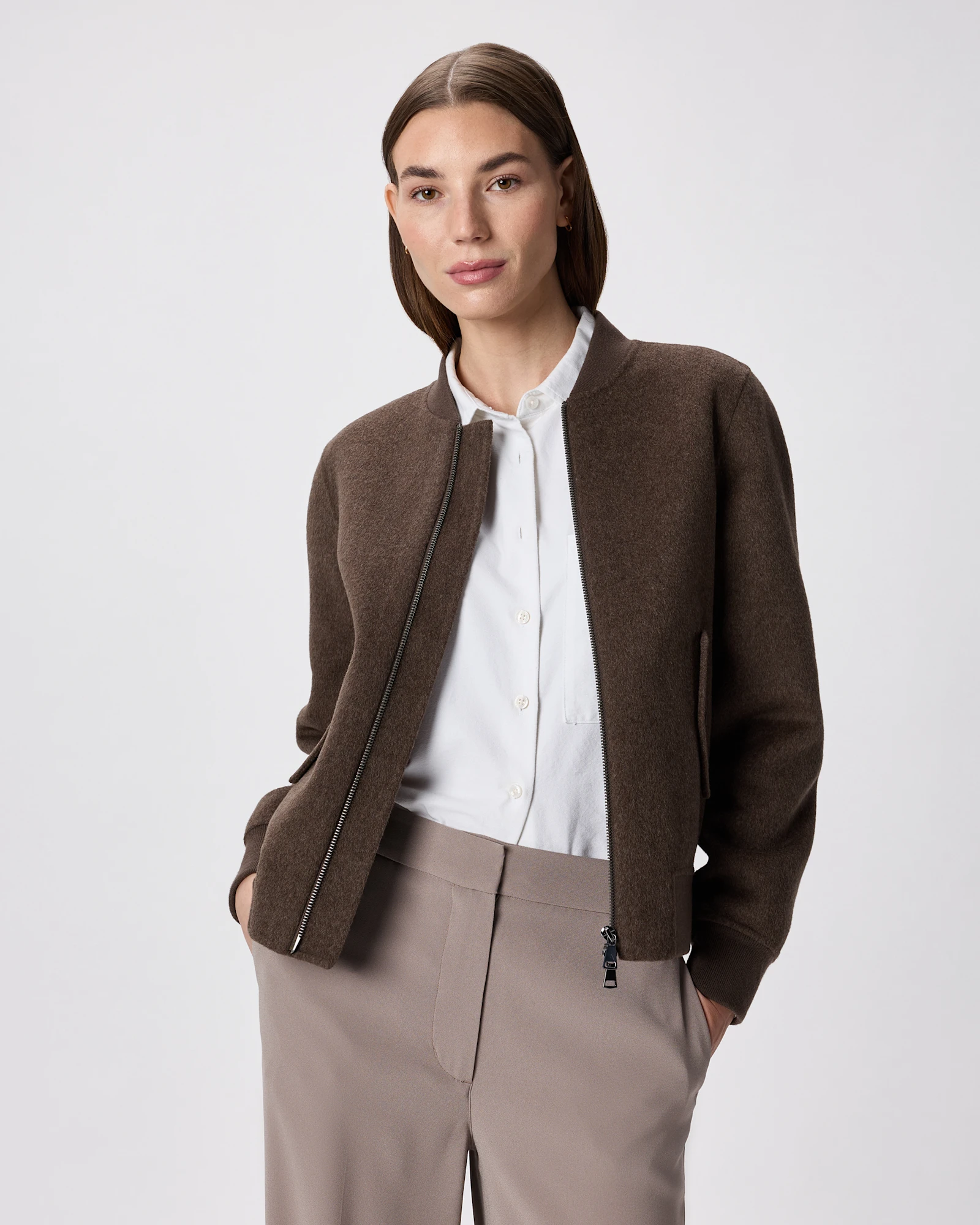 Double-Faced Merino Wool Bomber Jacket