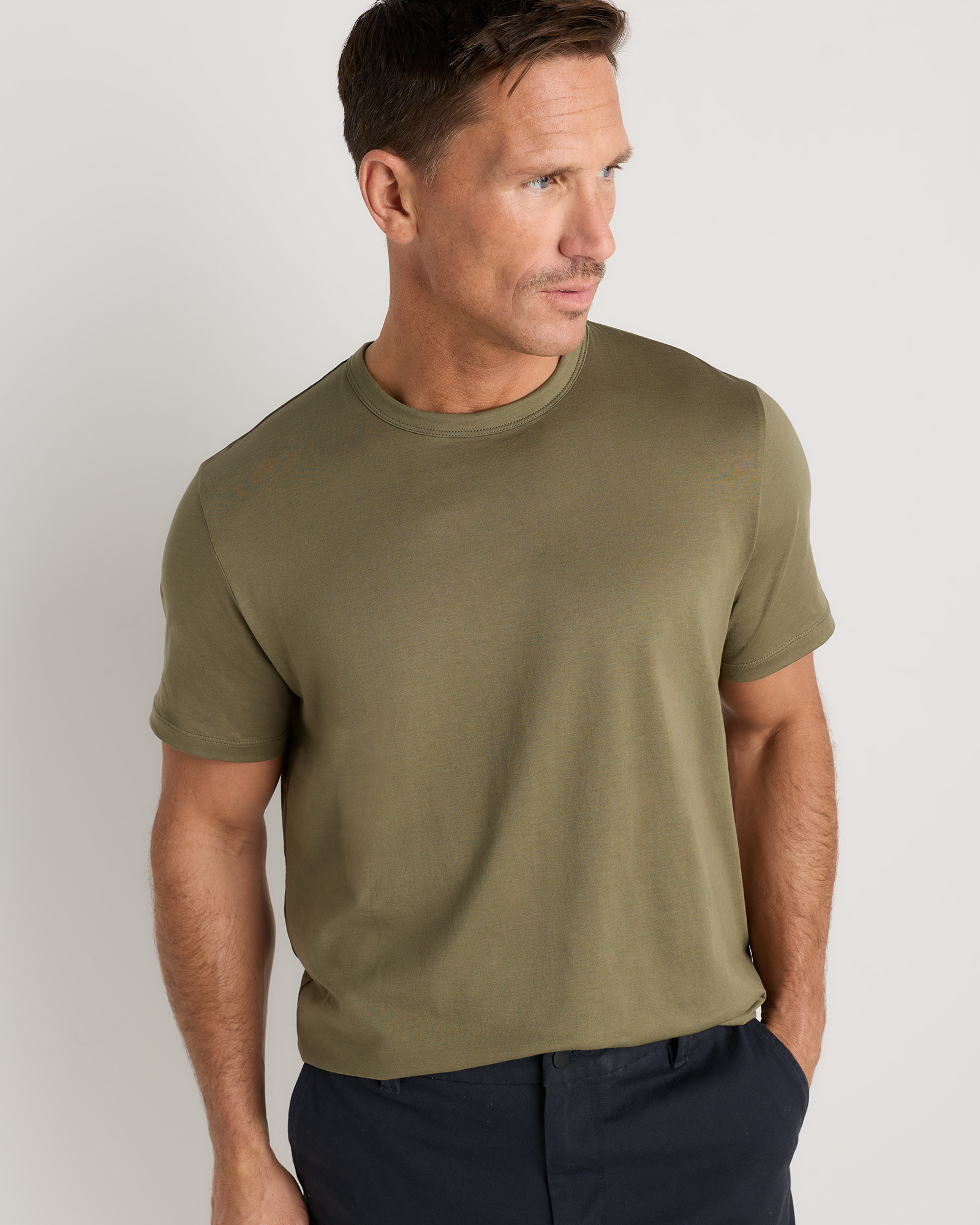 Kalamata Olive 100% Pima Cotton Luxe Touch Tee