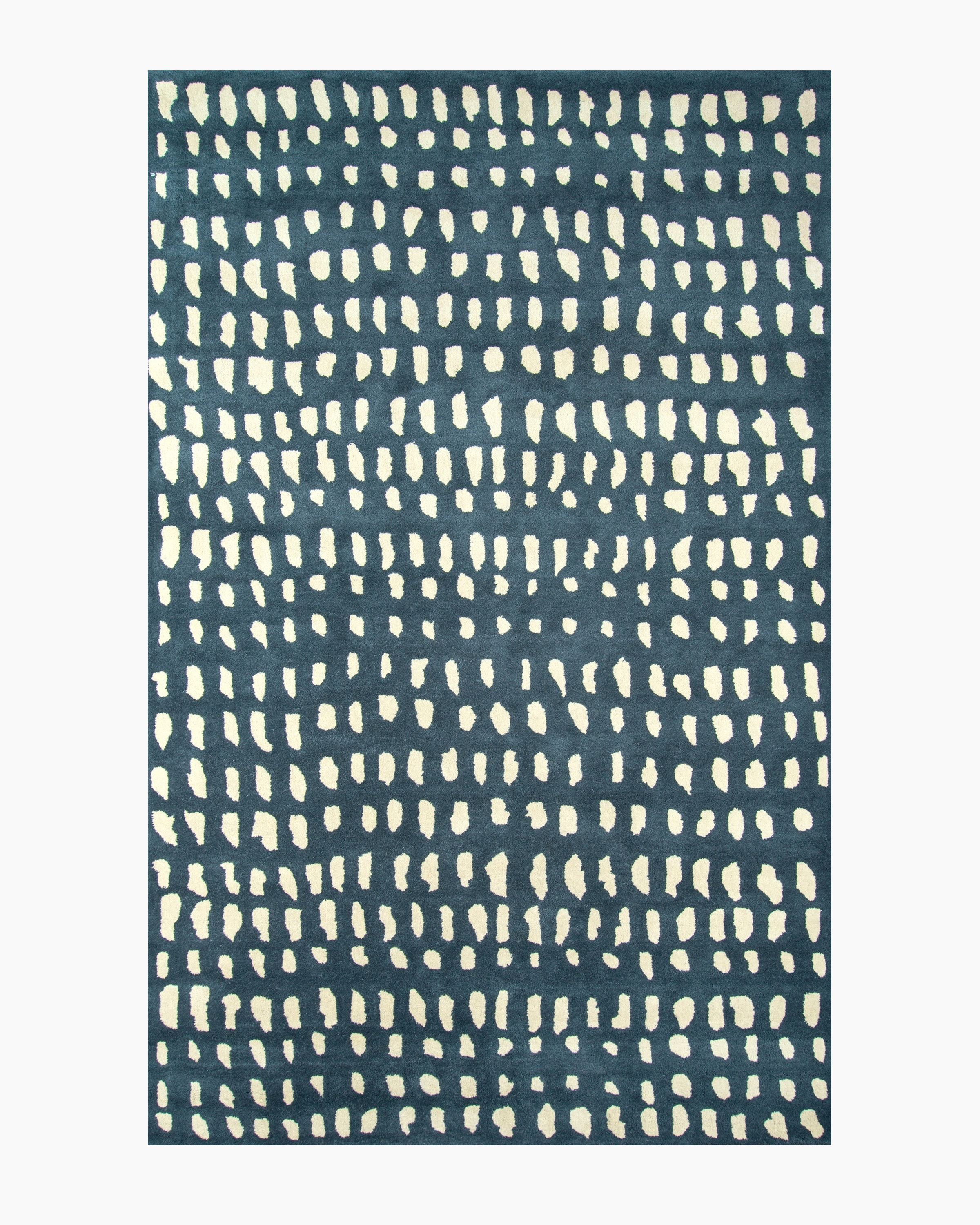 Navy Painterly Dots Hand-Tufted Wool Rug