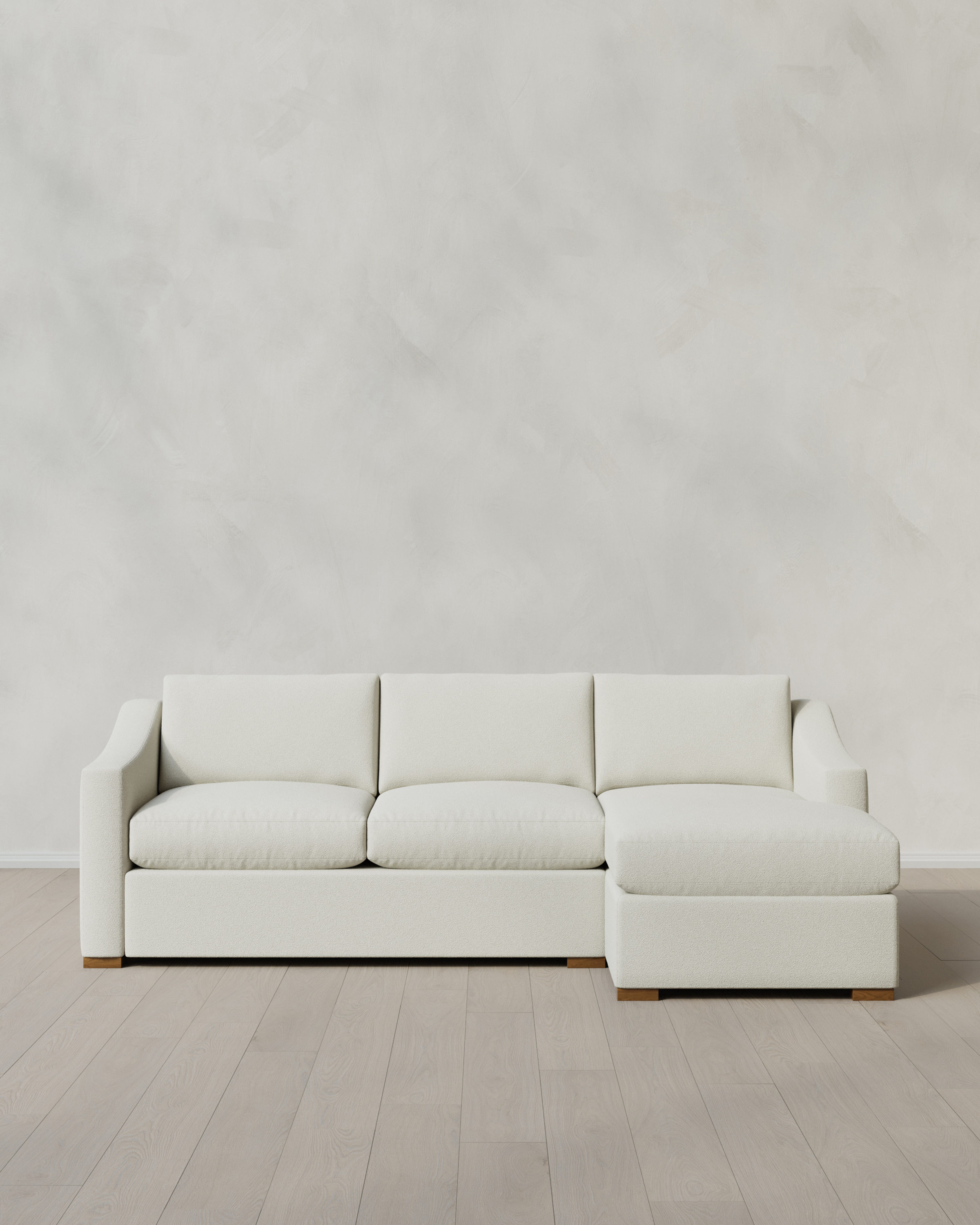 Hollis Slope Arm Chaise Sectional Right Arm 104in Performance Basketweave Ivory