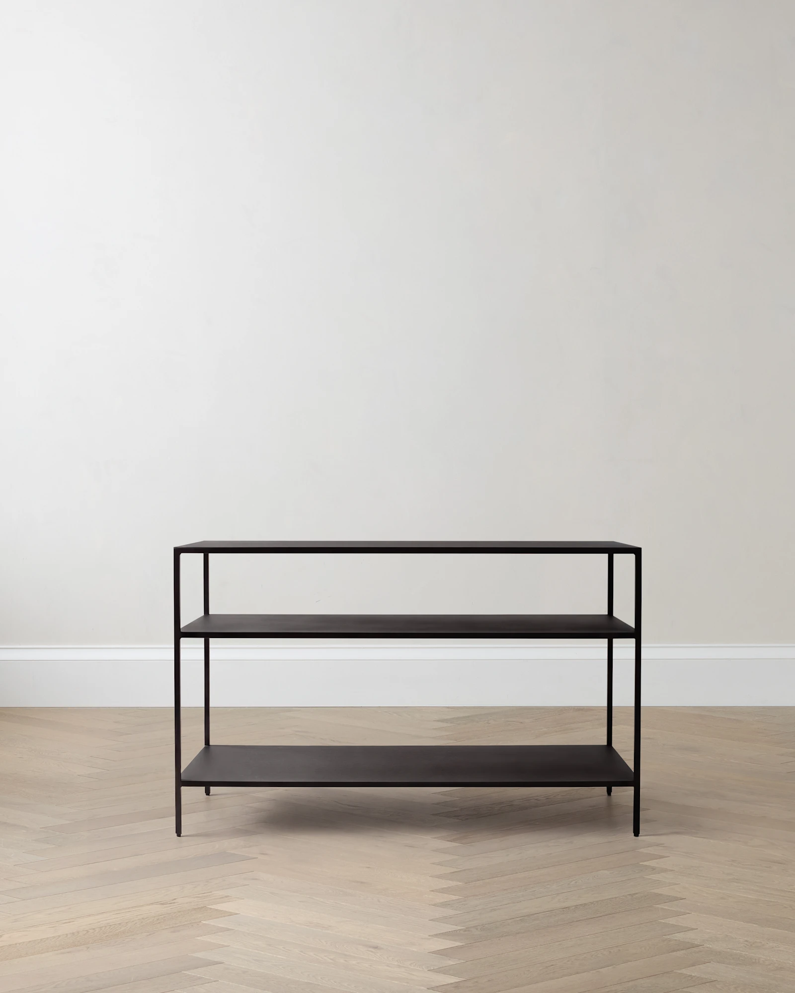 Powder-Coated Steel Console Table in Black