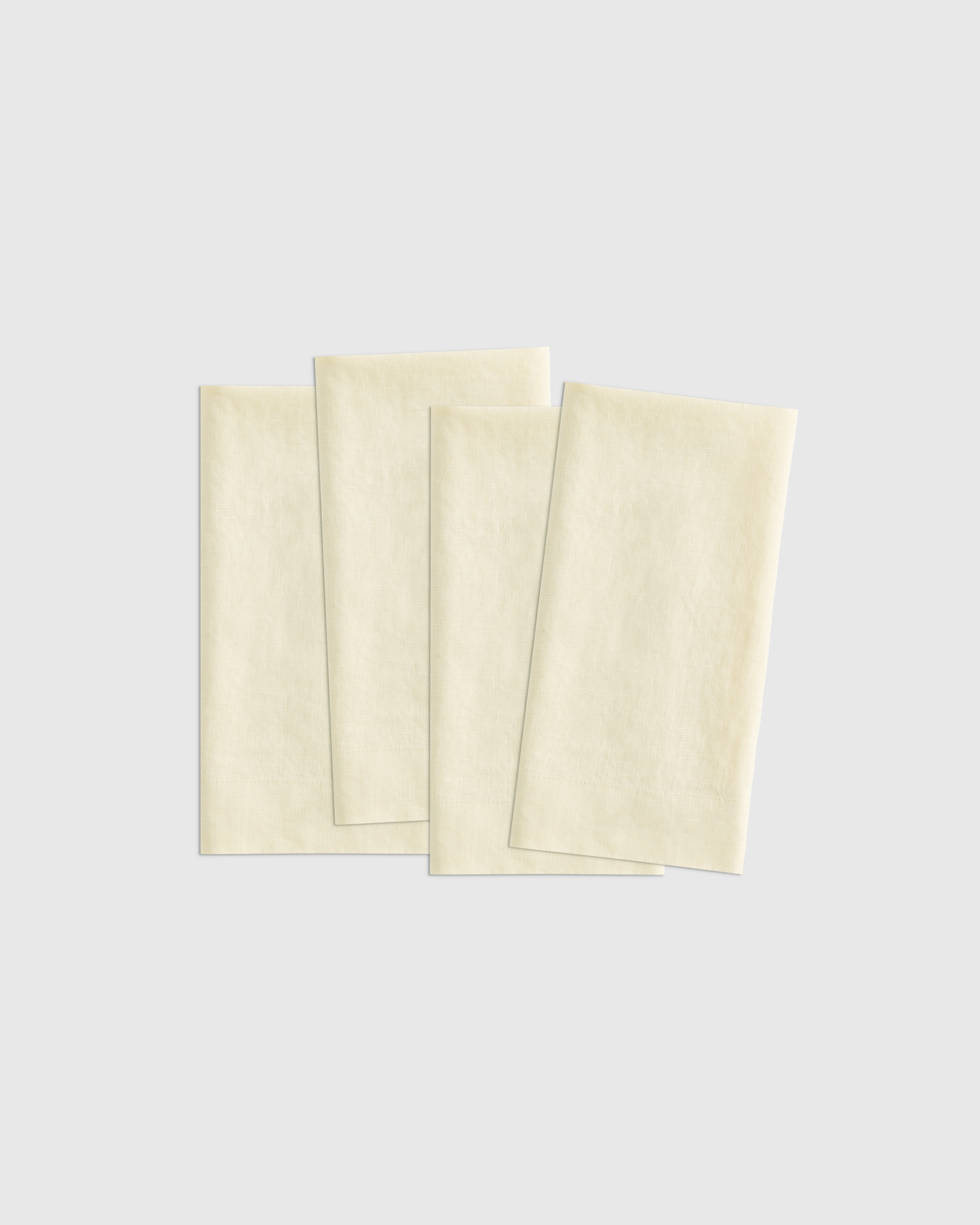Butter Yellow European Linen Wide-Hem Napkins (Set of 4)