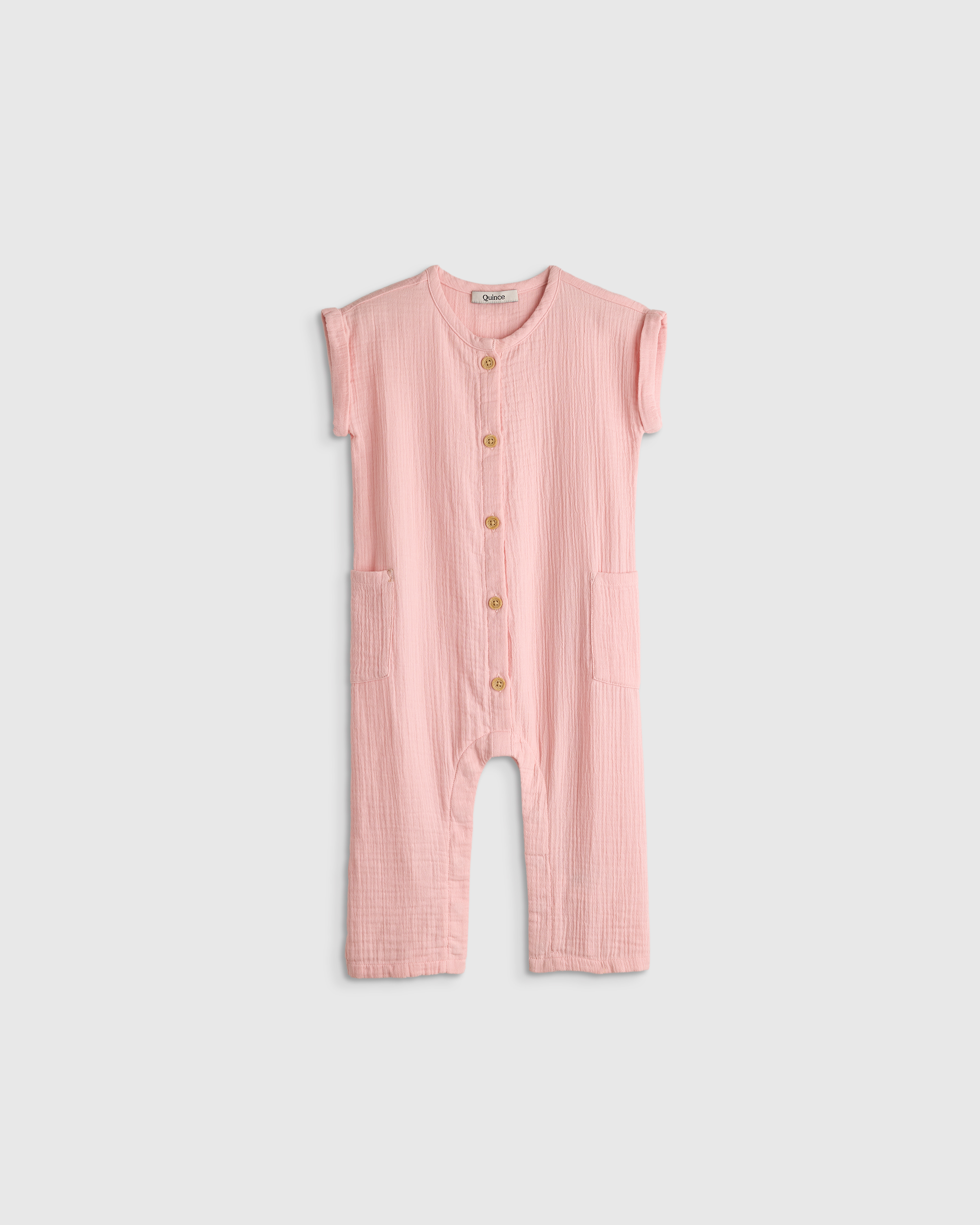 Blush Rose 100% Organic Cotton Gauze Romper
