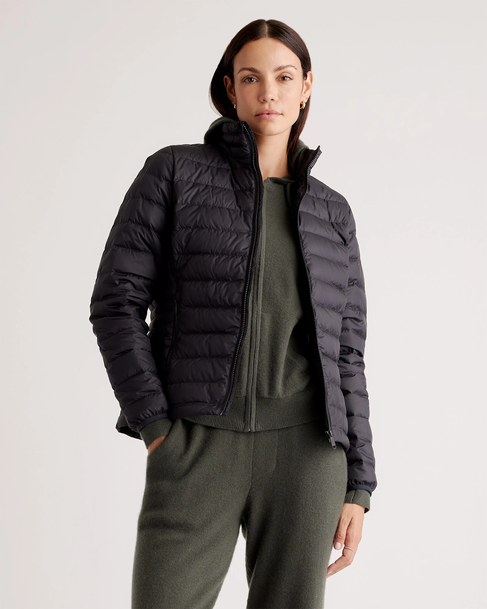 black packable puffer jacket travel gear