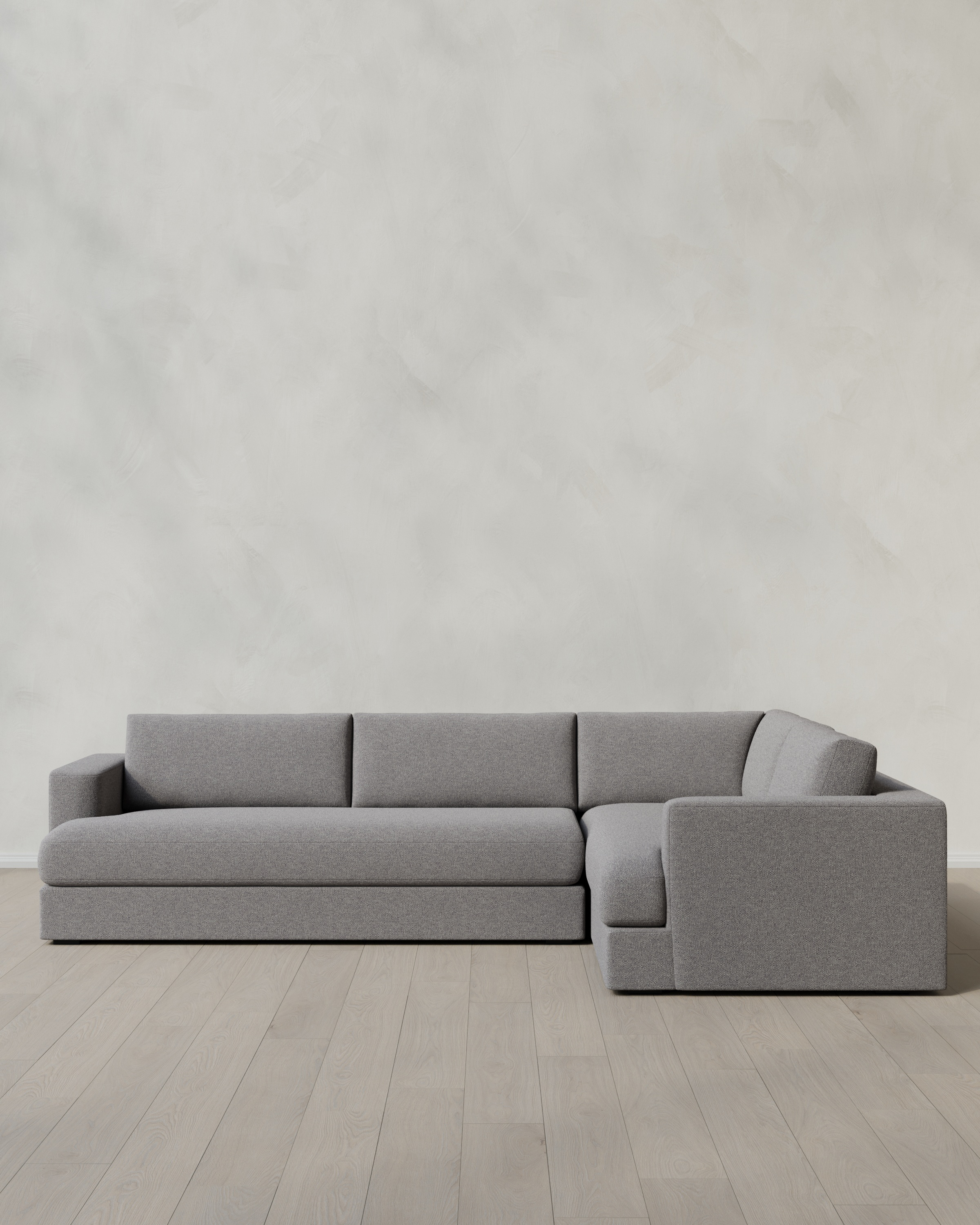 Ash Sierra Curved Arm L Sectional in Performance Basketweave
