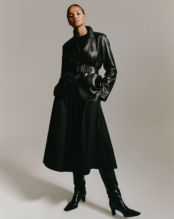 Black 100% Leather Blazer