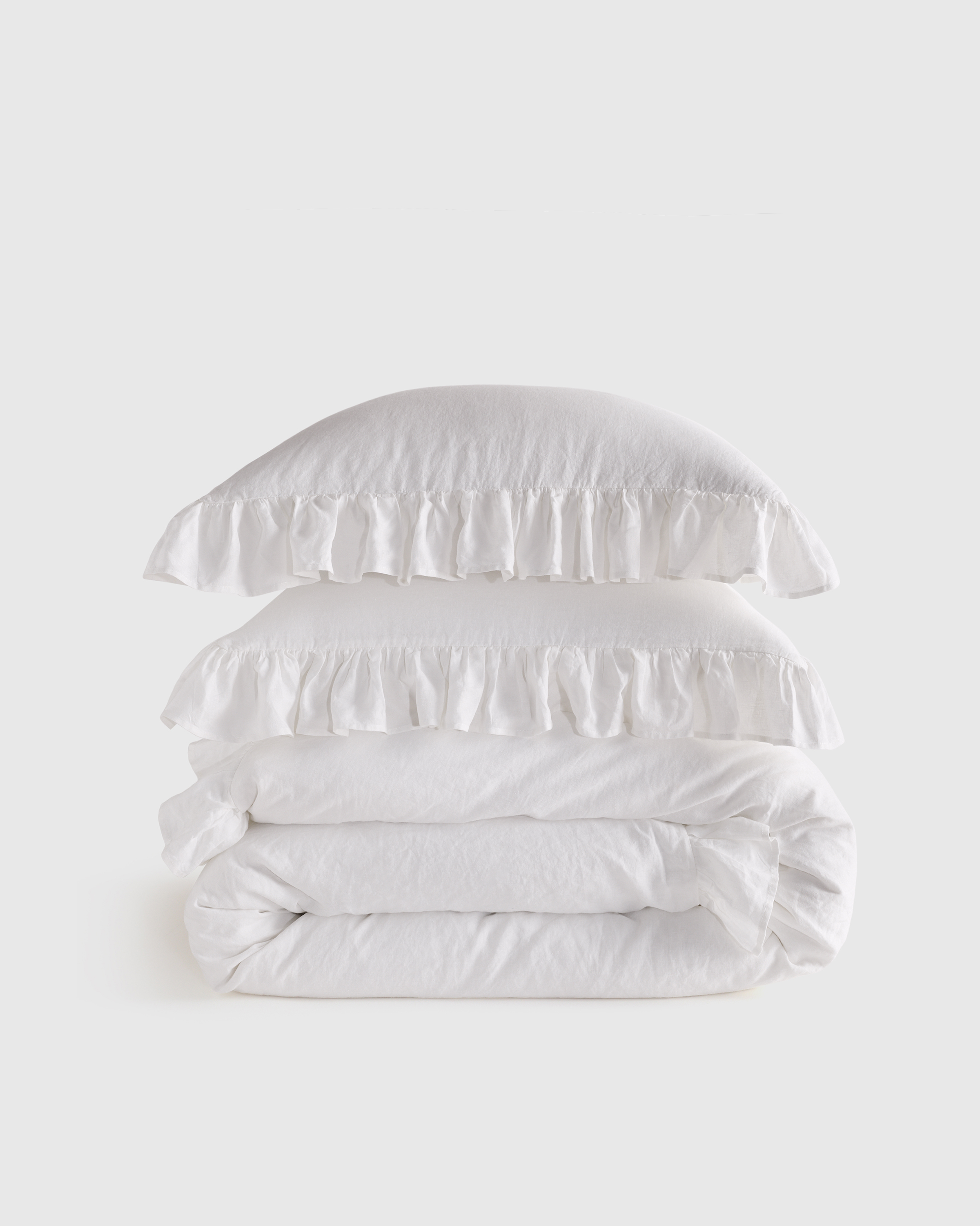 European Linen Ruffle Duvet Cover Set