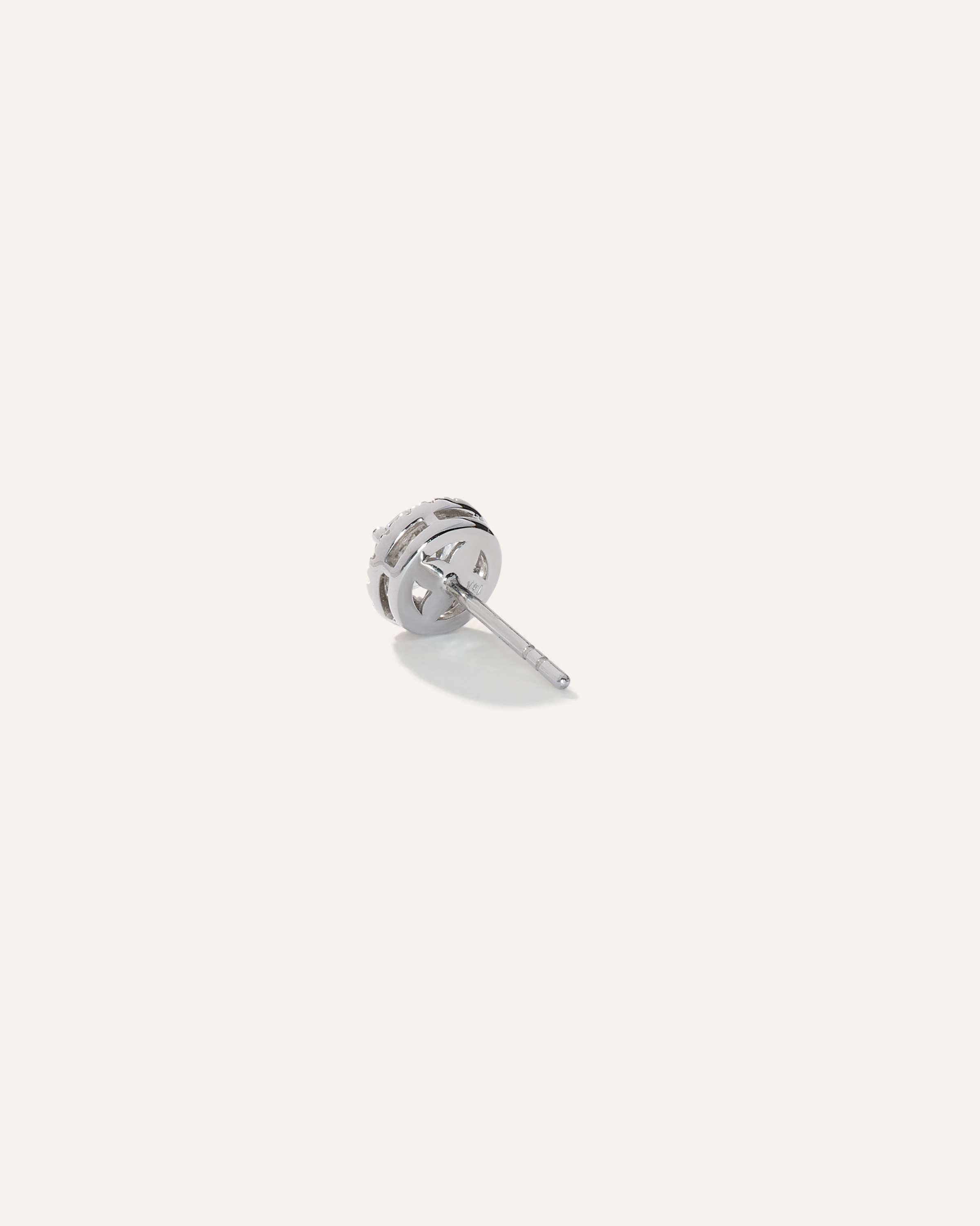 Boucles D'oreilles En Diamant De Laboratoire - Halo Rond 2 Ct Plaqué Or Blanc 14k