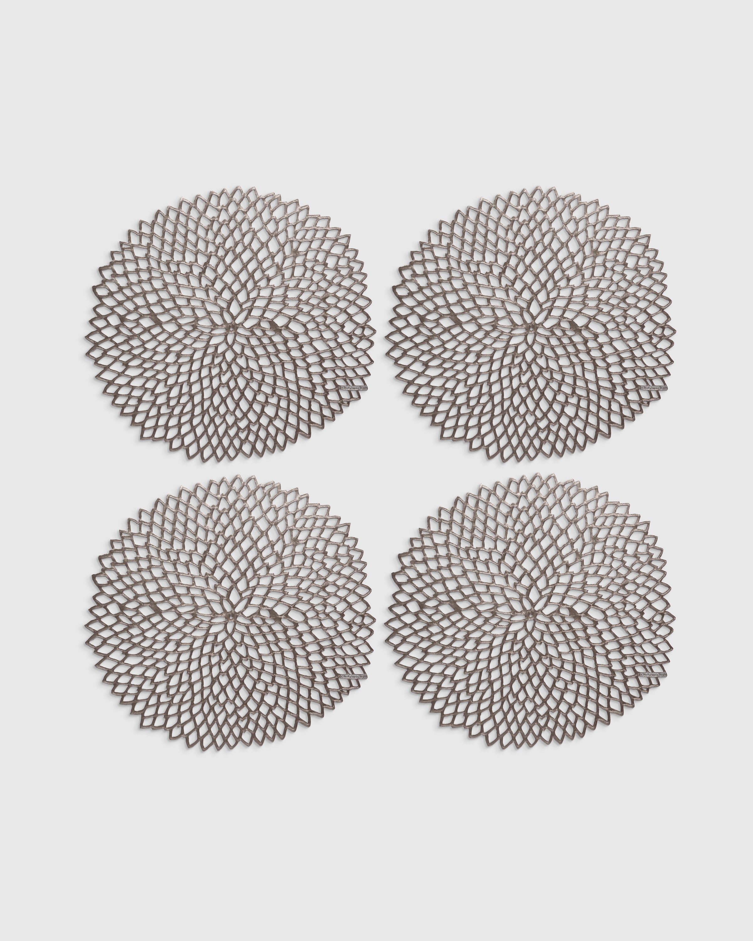 Gunmetal  Pressed Dahlia Placemats, Set of 4 by Chilewich