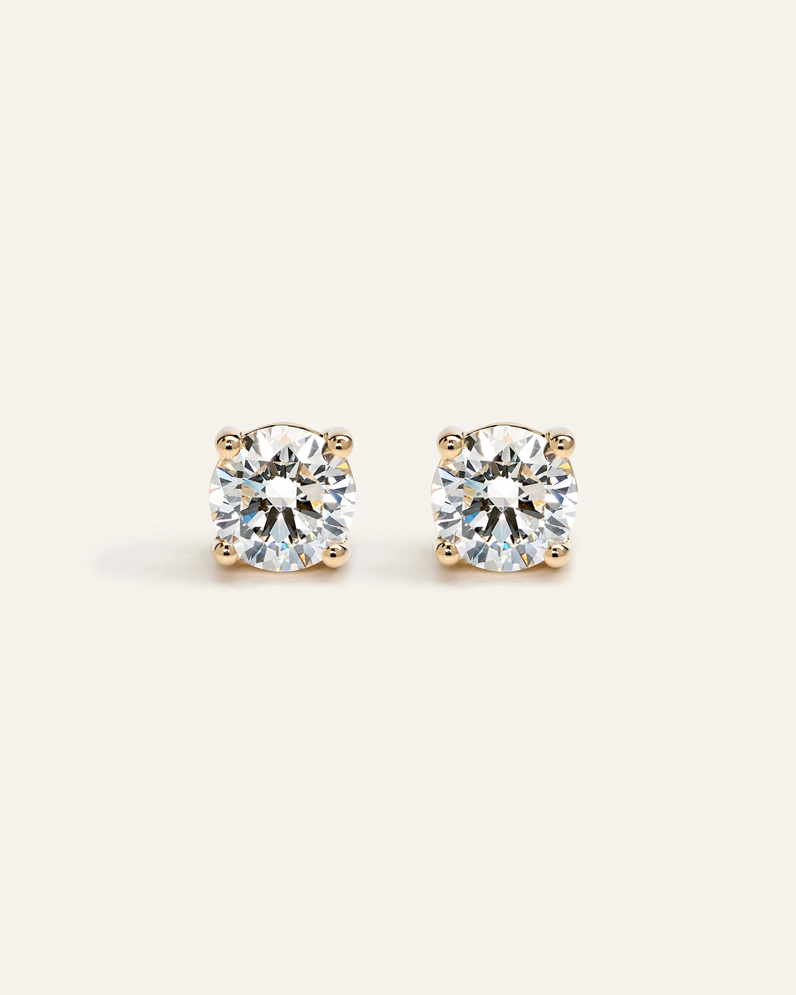14K Gold Lab Grown Diamond Solitaire Studs