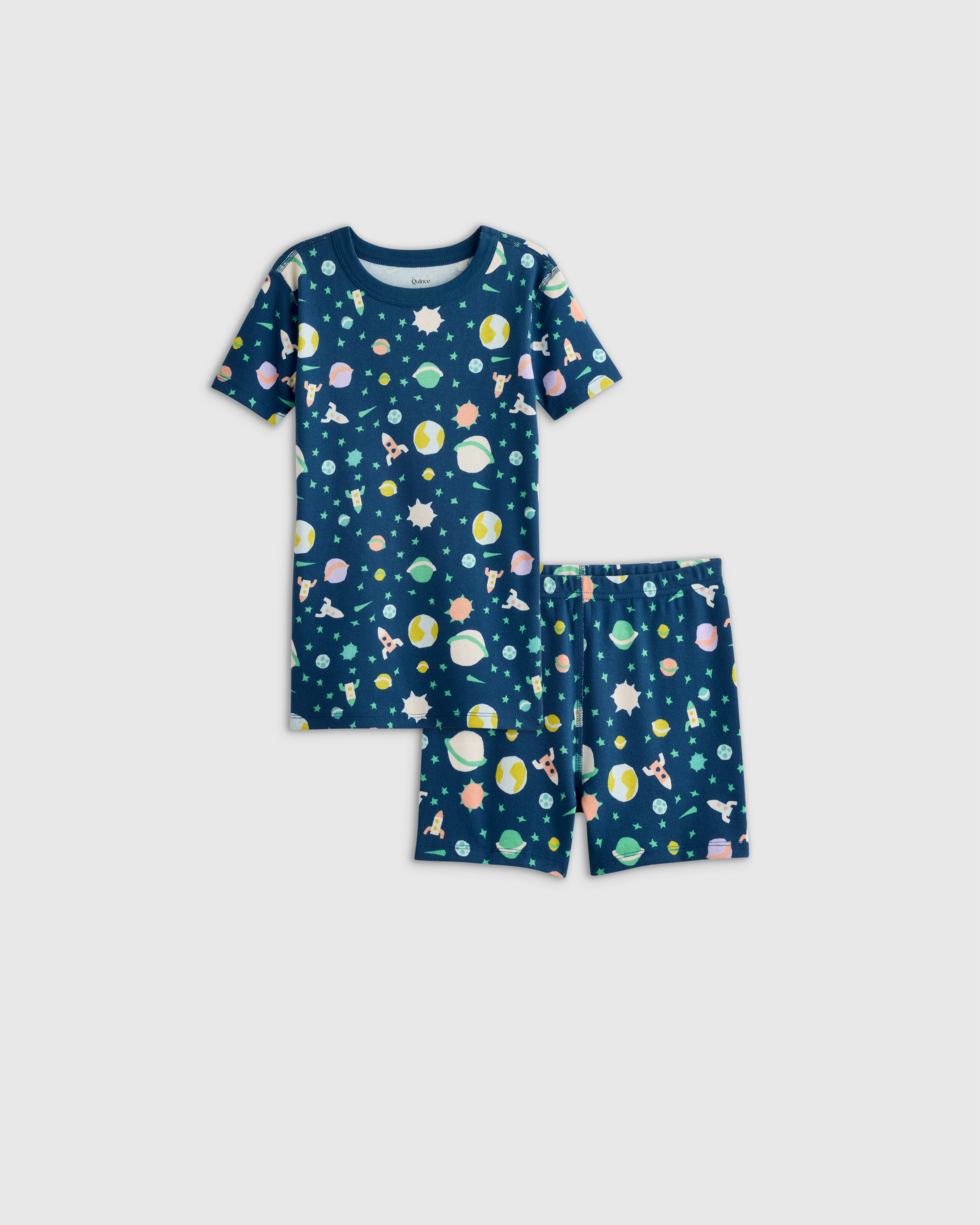 Planets 100% Organic Cotton Short Sleeve and Shorts Pajama Set