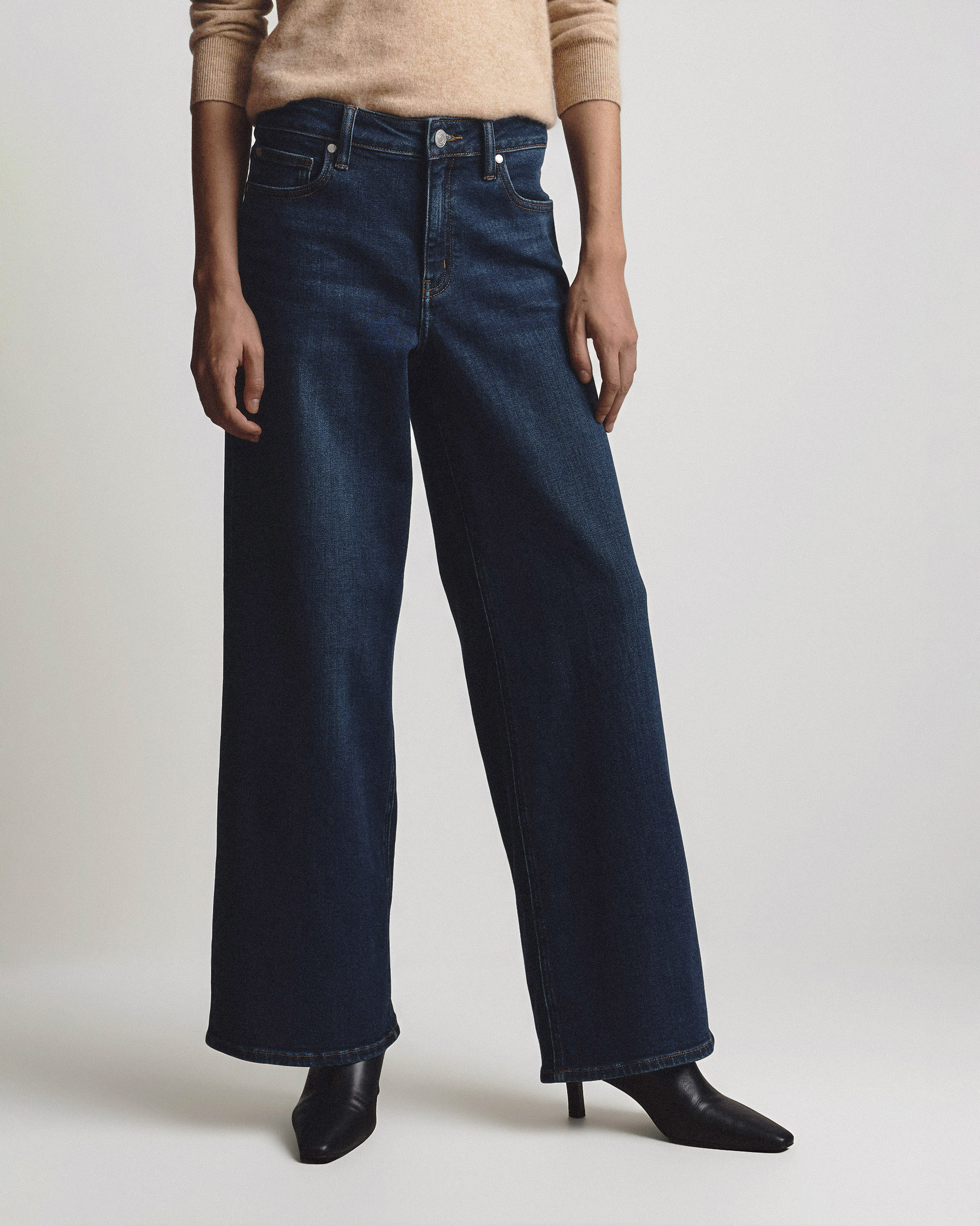 Midnight Blue Luna Stretch Wide Leg Jeans