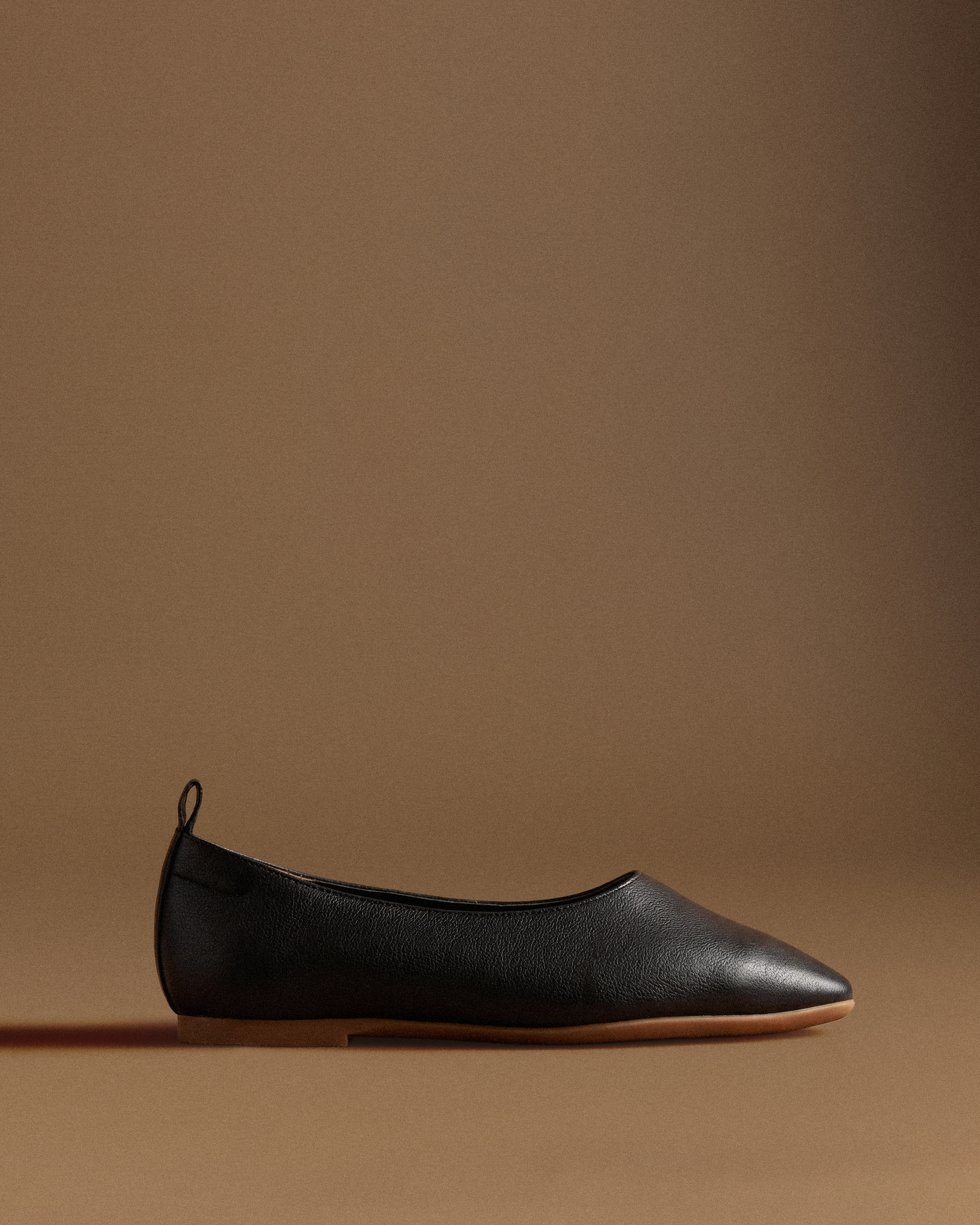 Black Italian Leather Glove Ballet Flat