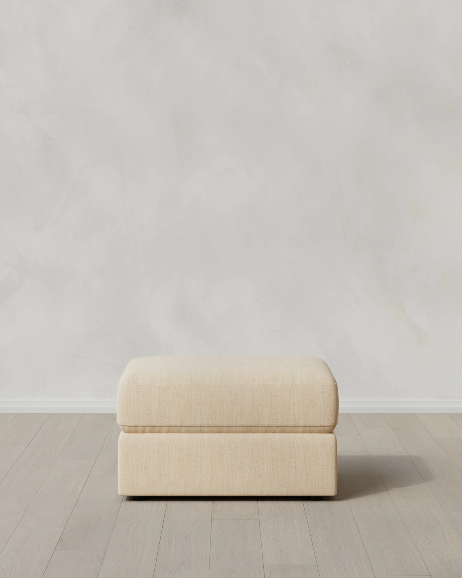 Square Arm Deep Seat Ottoman in Performance Chenille Linen Blend