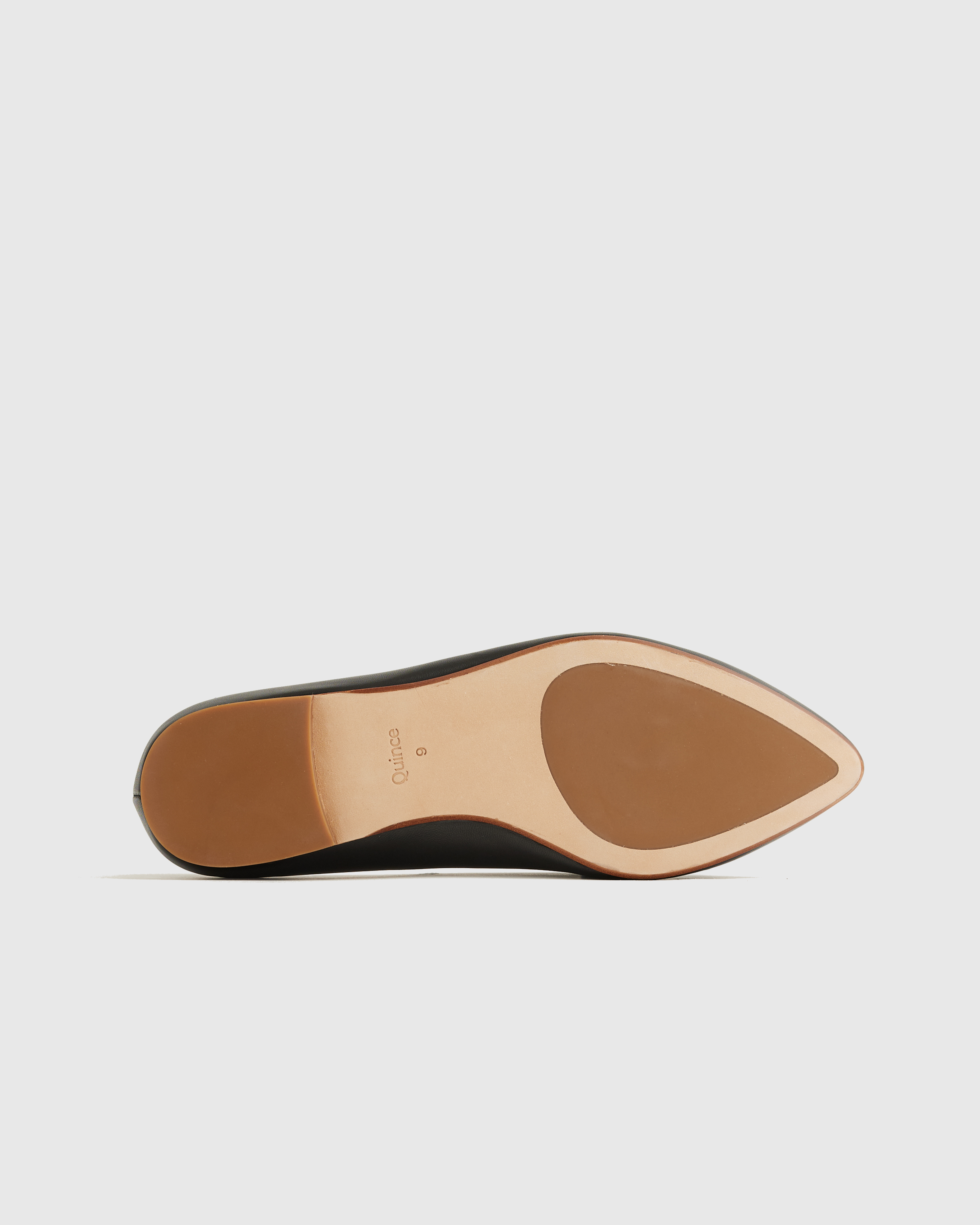 Italian Leather Pointed Bow Flat