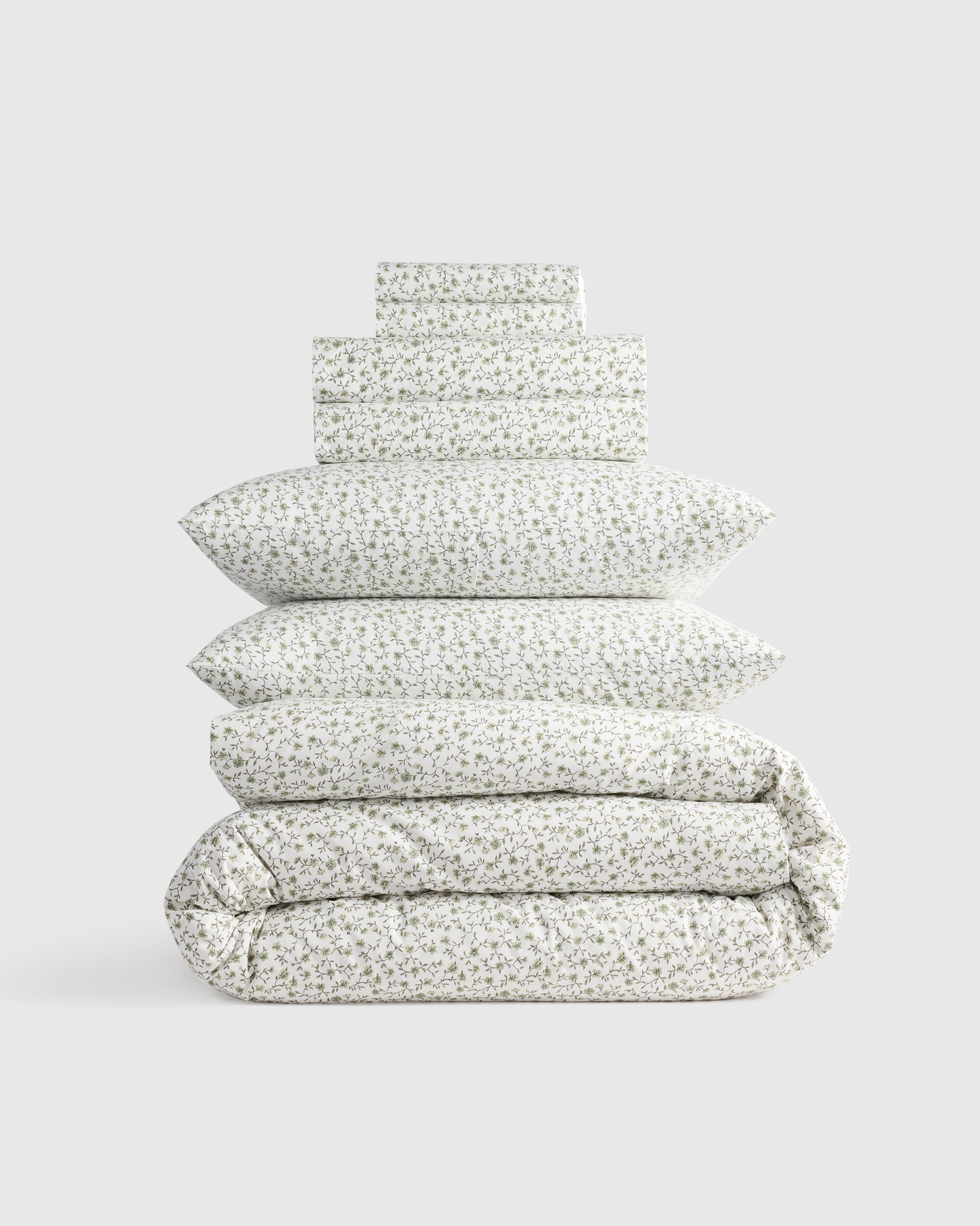 Green Florette Classic Organic Percale Floral Deluxe Bedding Bundle