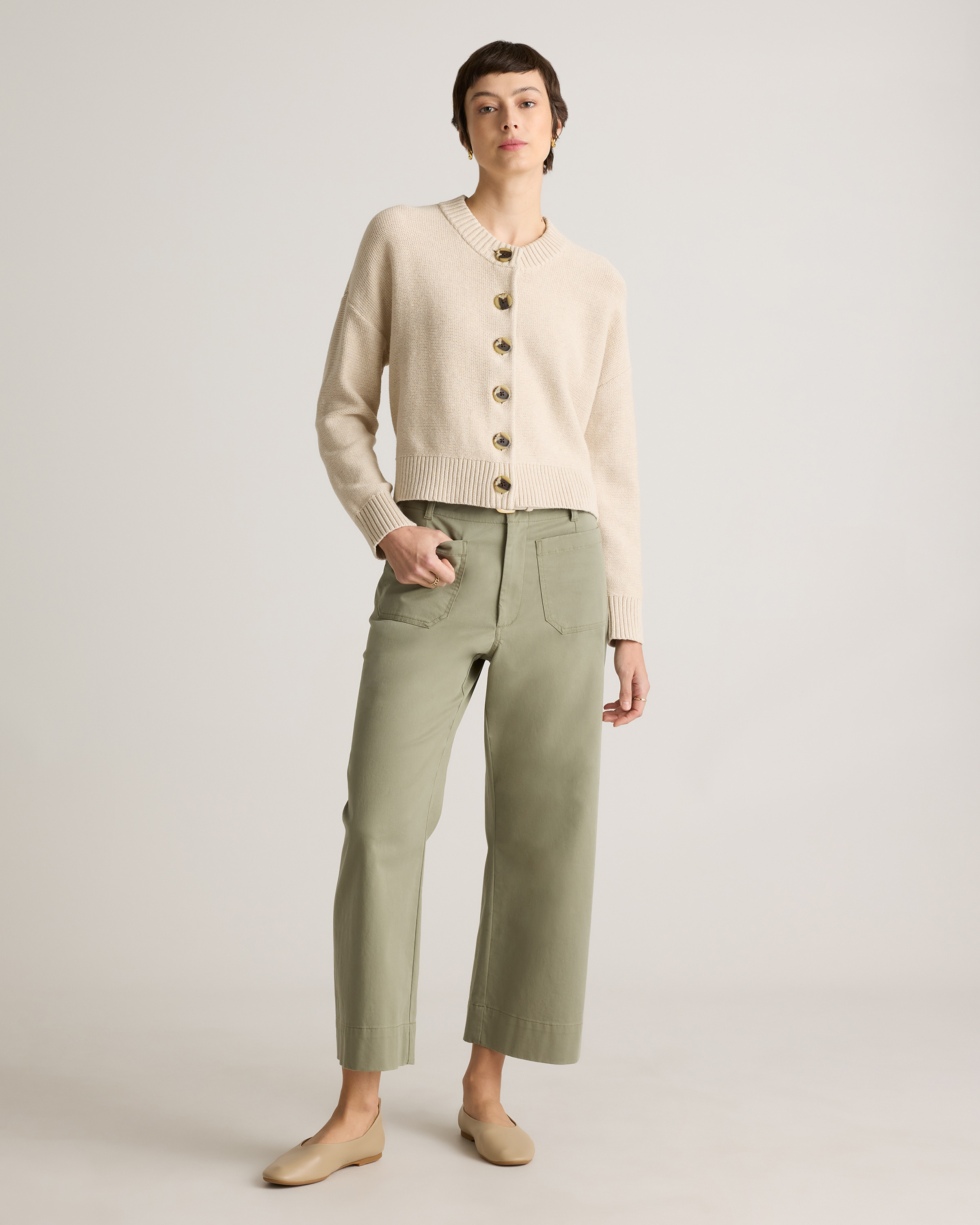 100% Organic Cotton Cropped Cardigan