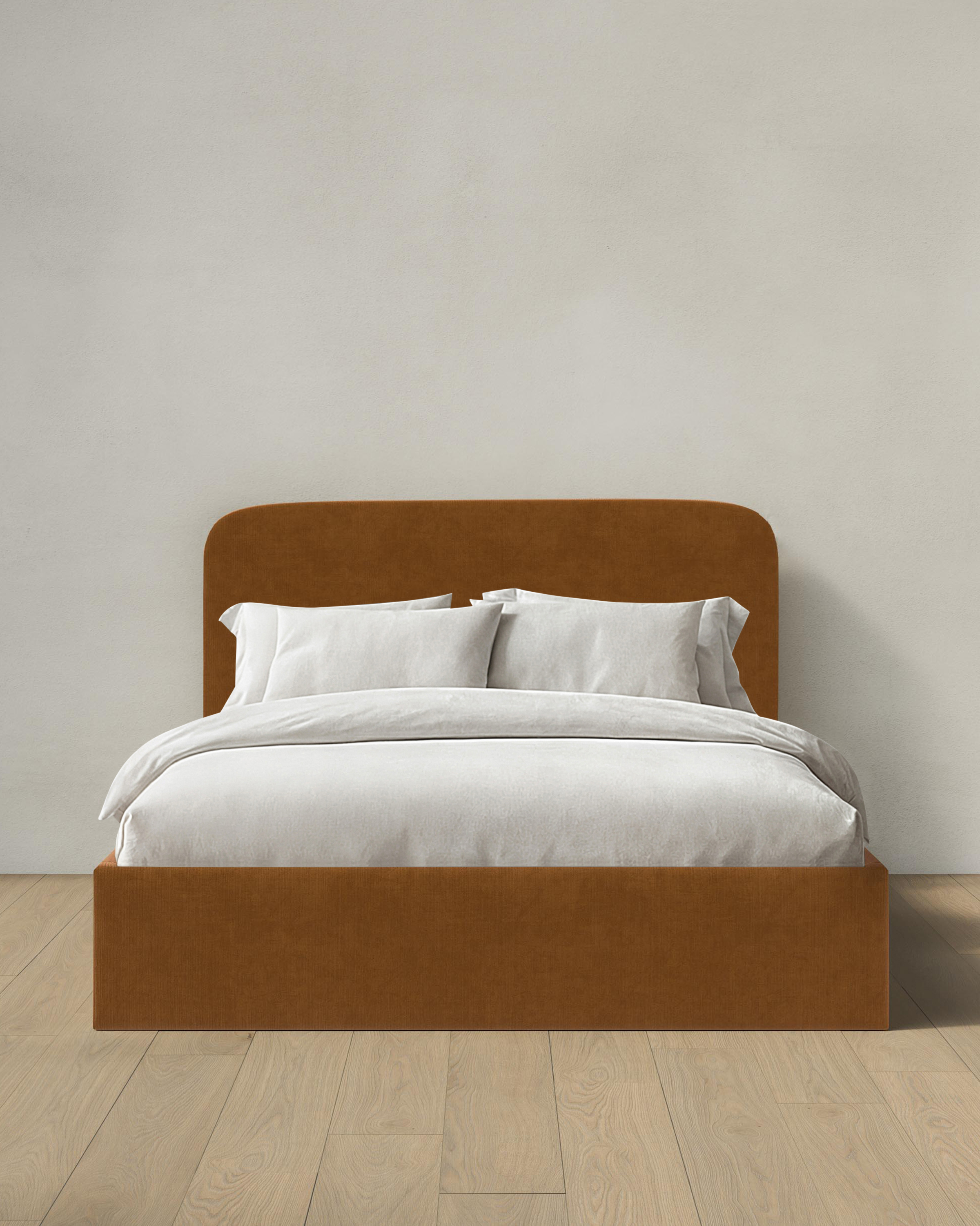 Copper Curved Bed in Performance Velvet