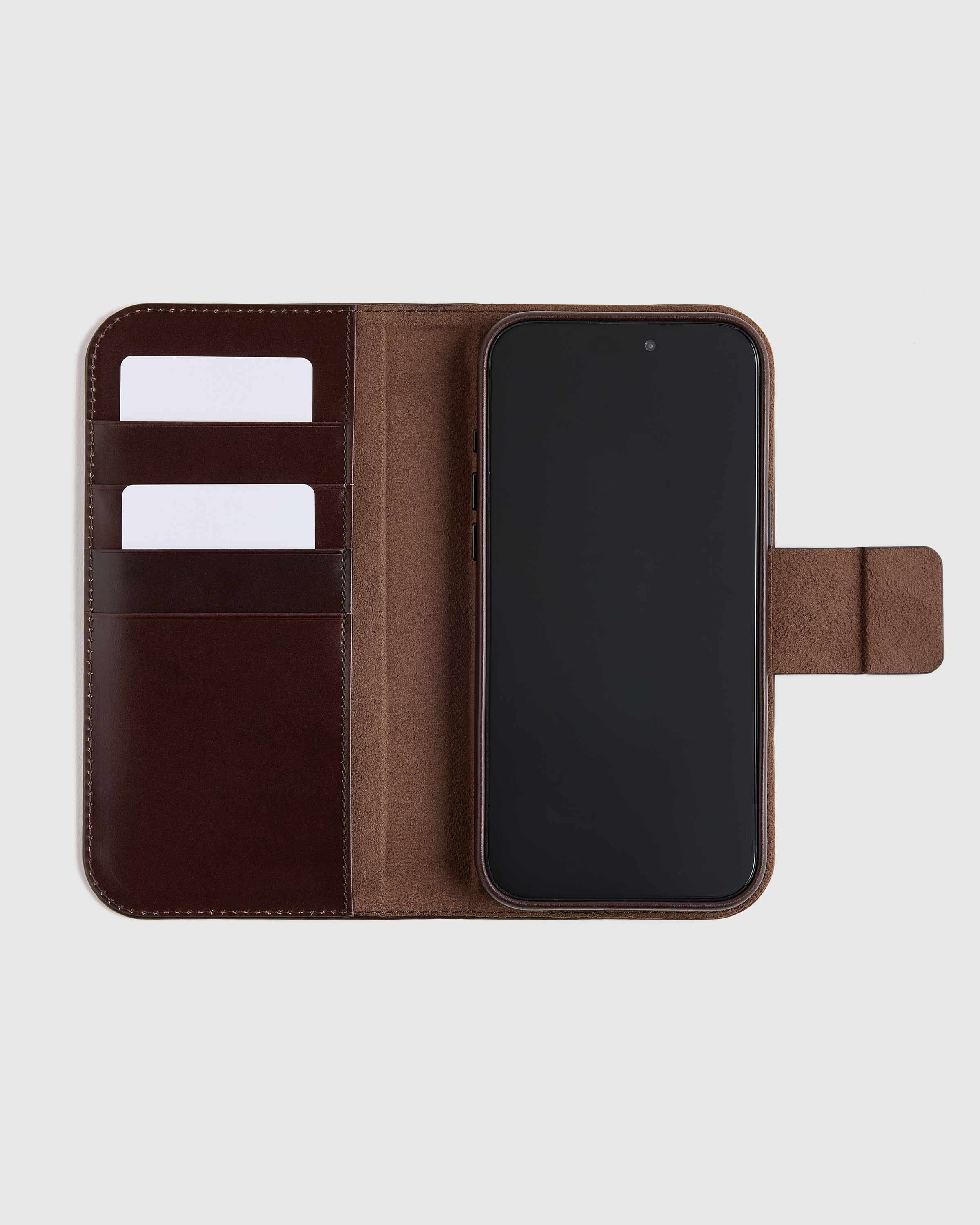 Leather Phone 2-in-1 Folio Case in Espresso Brown