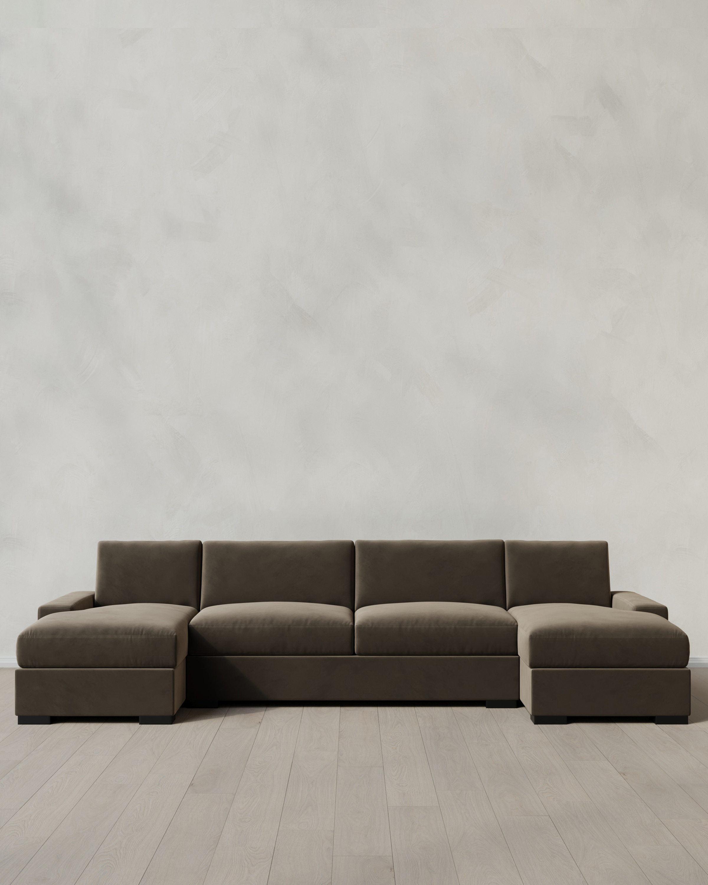 Sable Stillman U Sectional in Performance Velvet