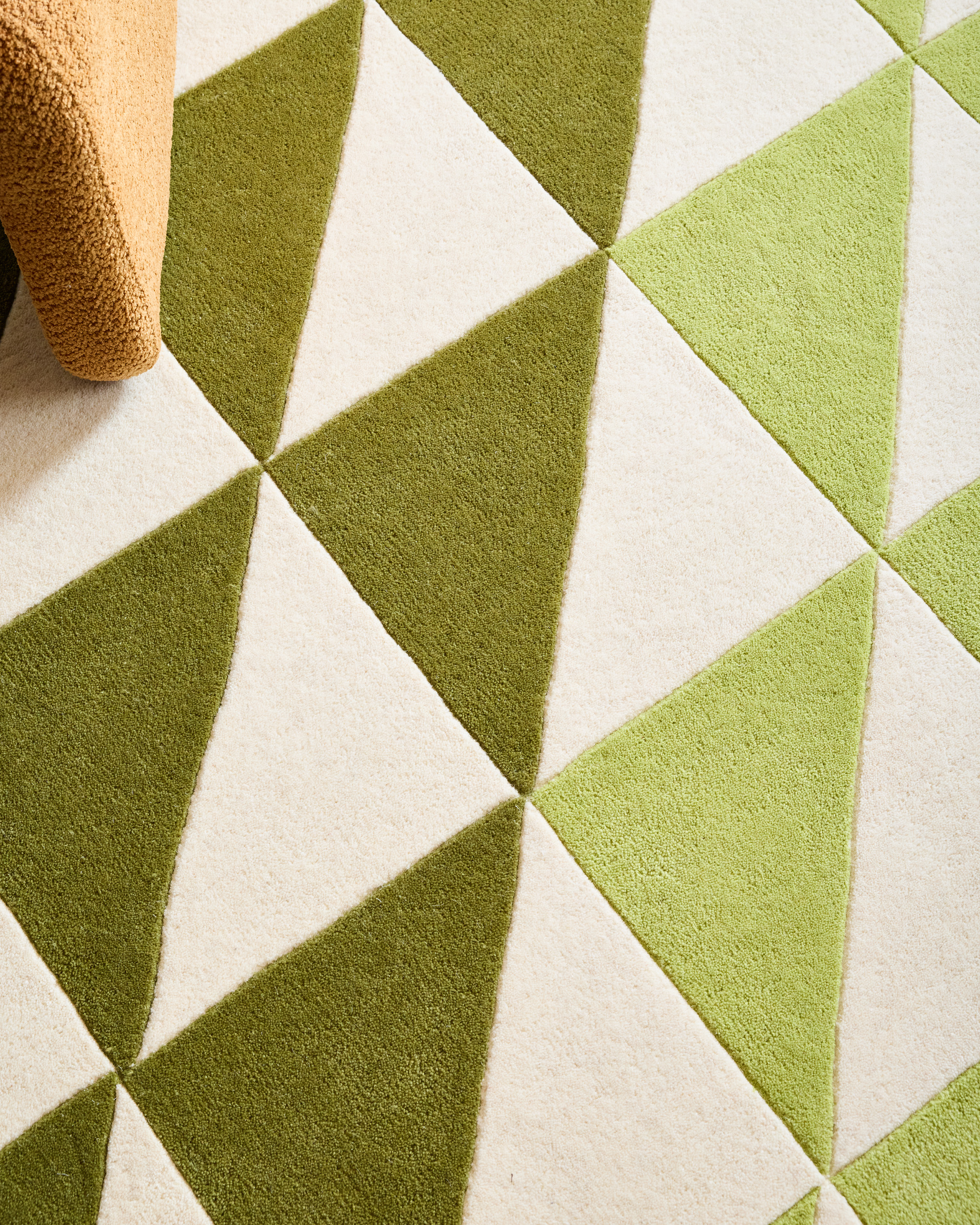 Quince Tonal Triangles Wool Rug - Thumbnail 5
