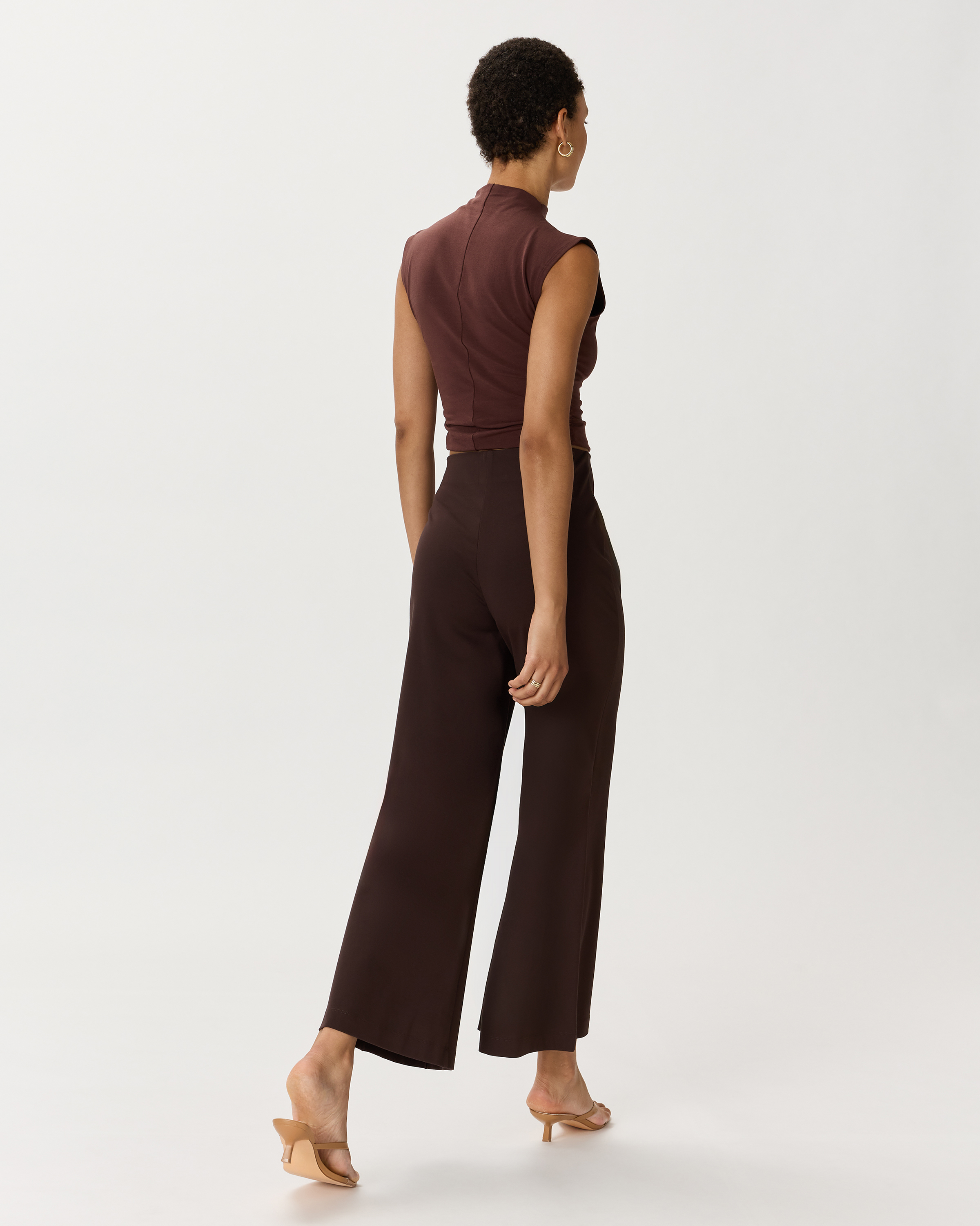 Ultra-Stretch Ponte Super Wide Leg Ankle Pants