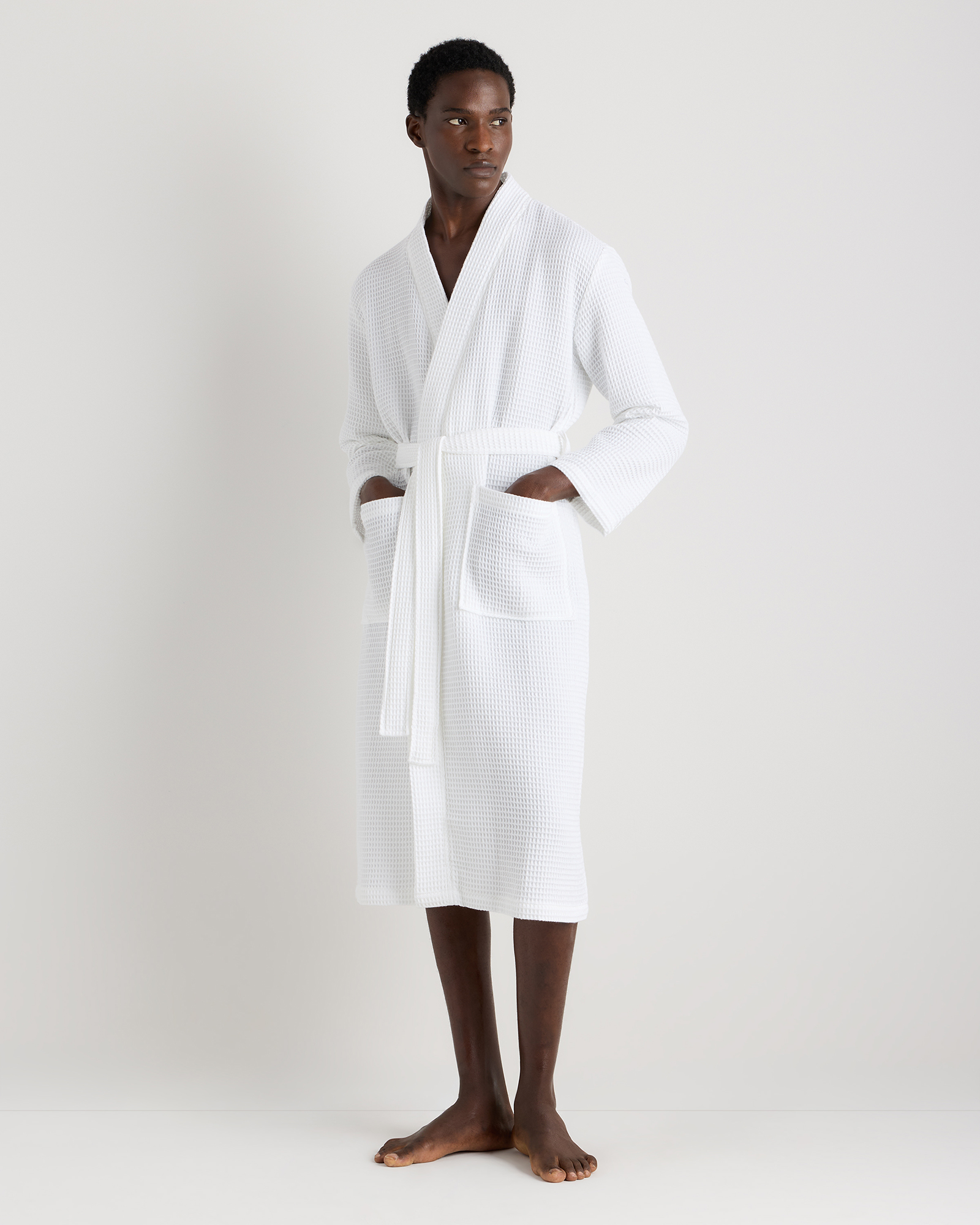 White Organic Turkish Waffle Robe