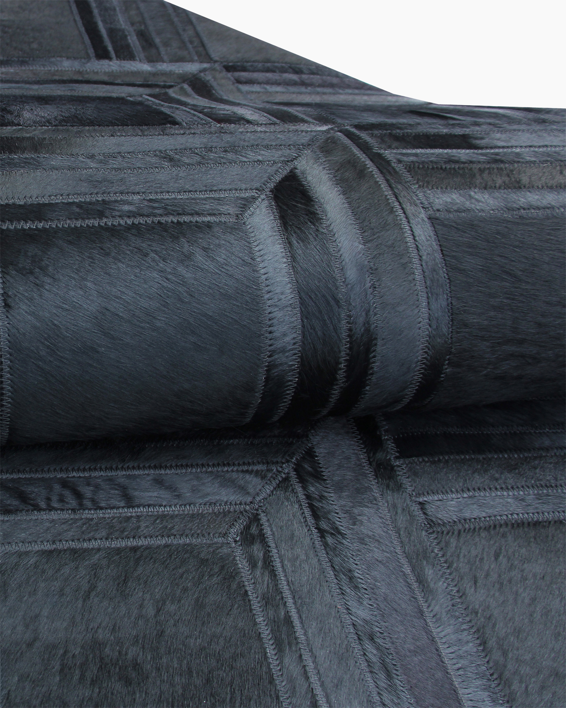 Blocks Hair on Hide Rug in Black