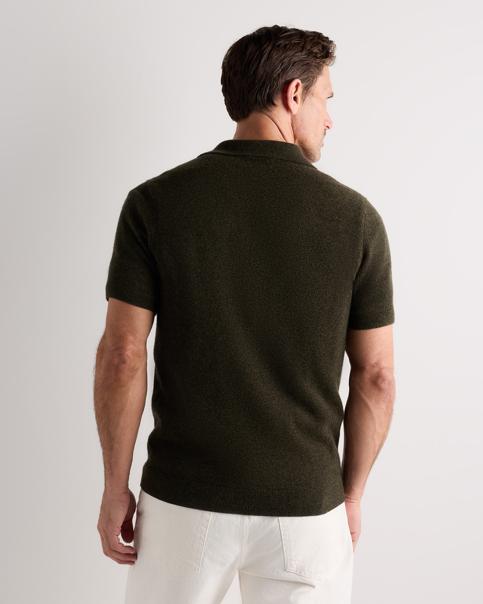 100% Mongolian Cashmere Johnny Collar Sweater Polo Sweater