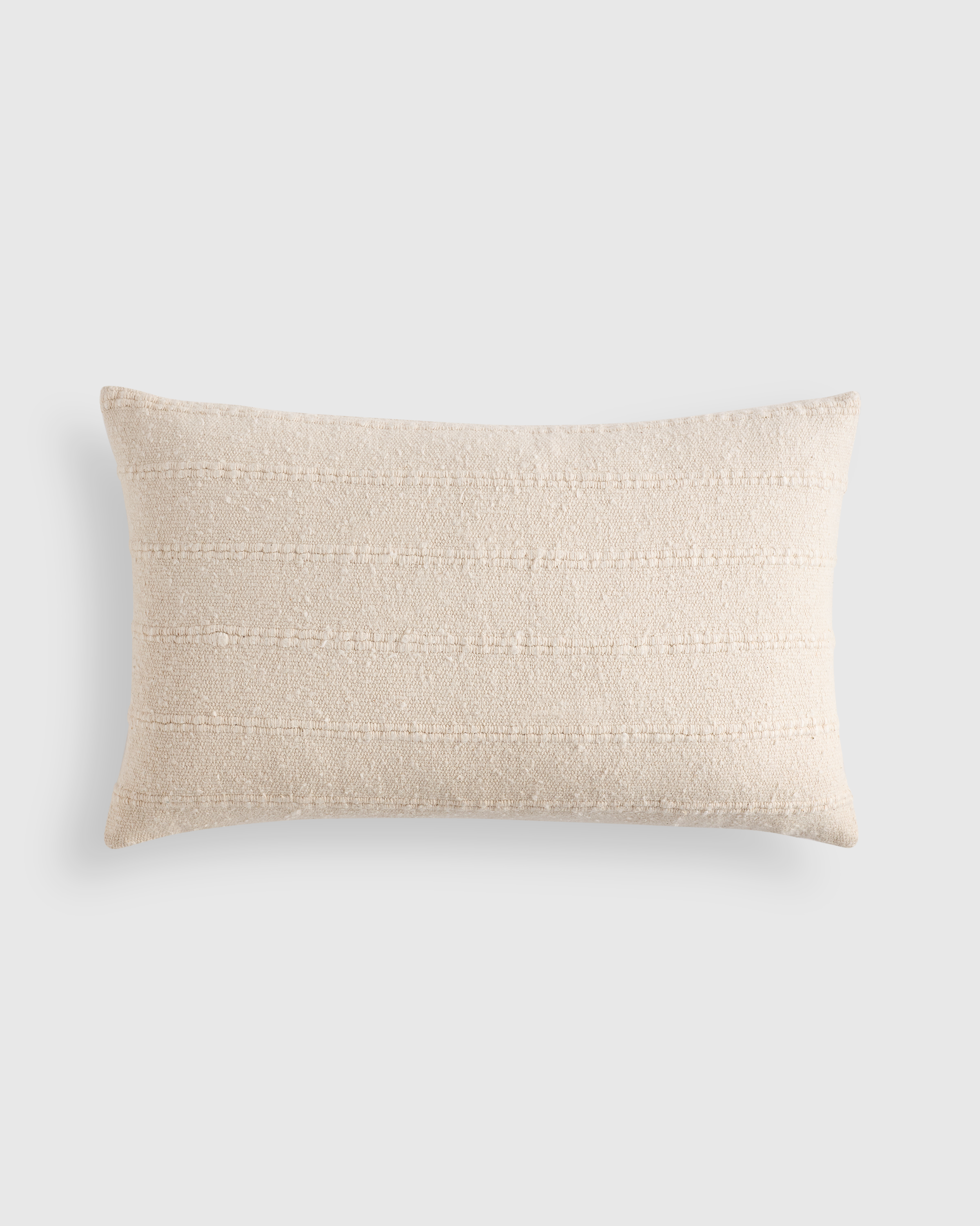 Textured Striped Cotton Pillow Cover - Natural, 12x20