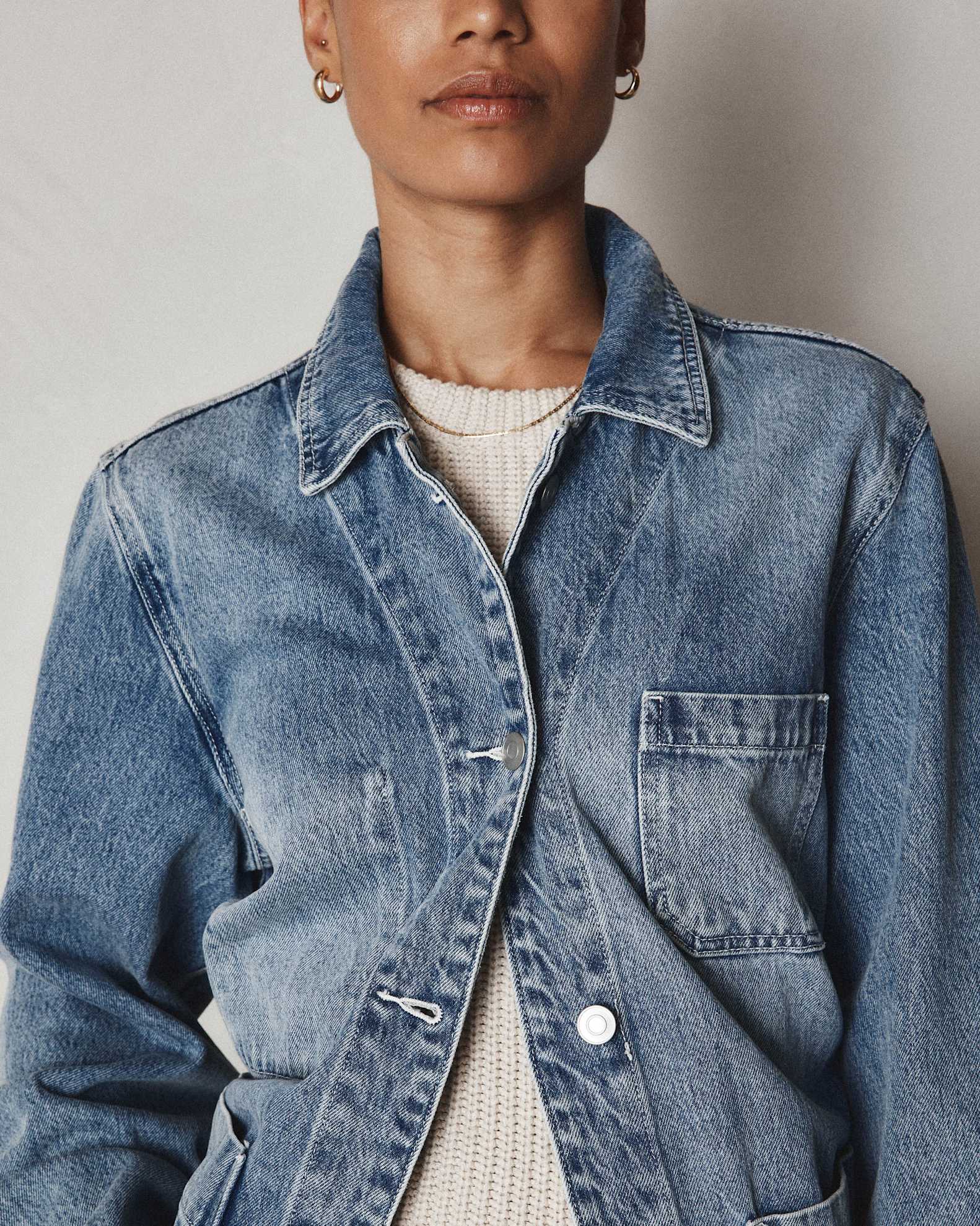 denim chore dress quilt lined washed denim chore coat XXL