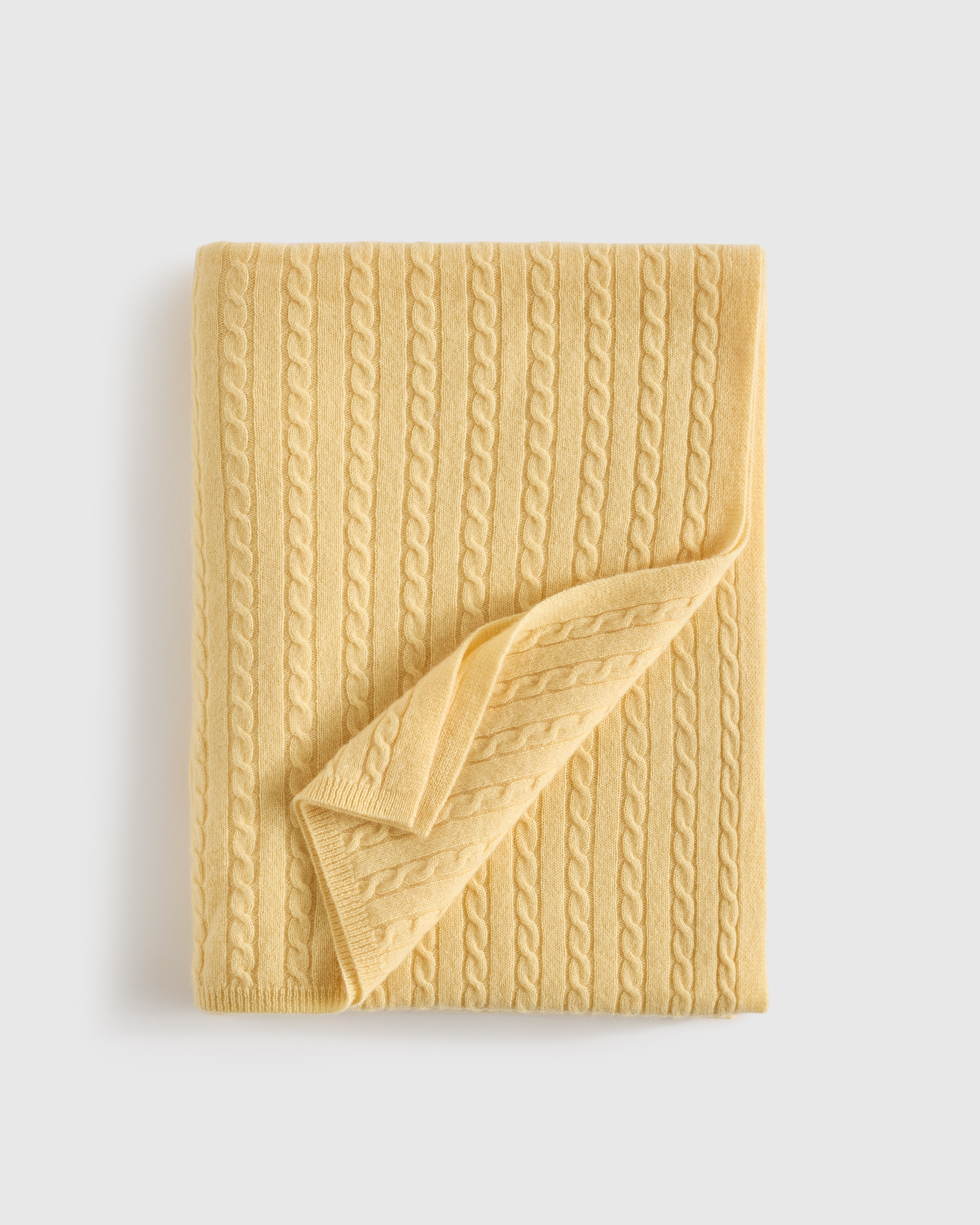 Limoncello Cable Knit Cashmere Throw