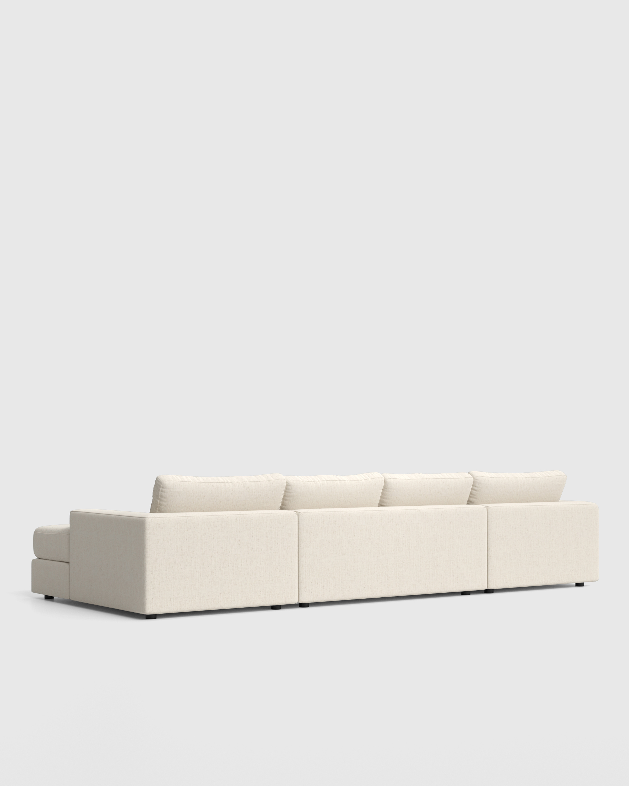 Square Arm Deep Seat U Sectional Snow Back angle