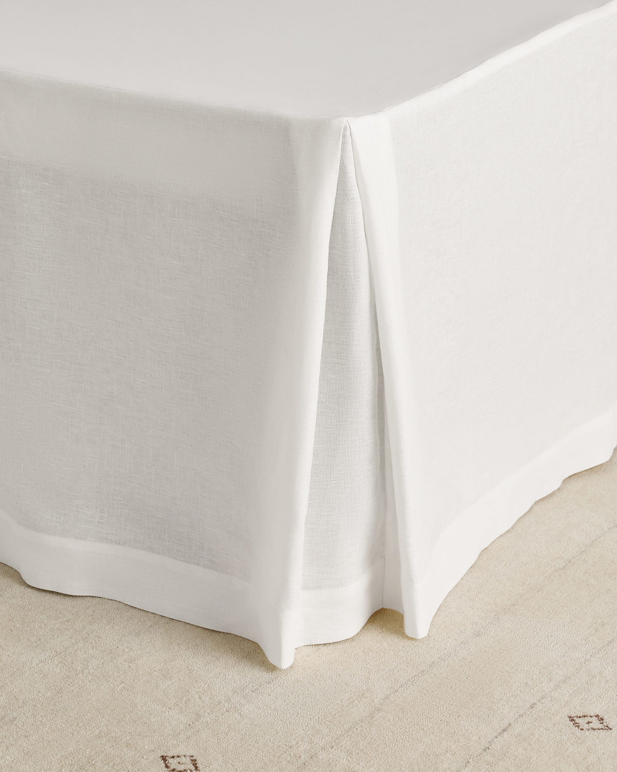 White European Linen Bed Skirt