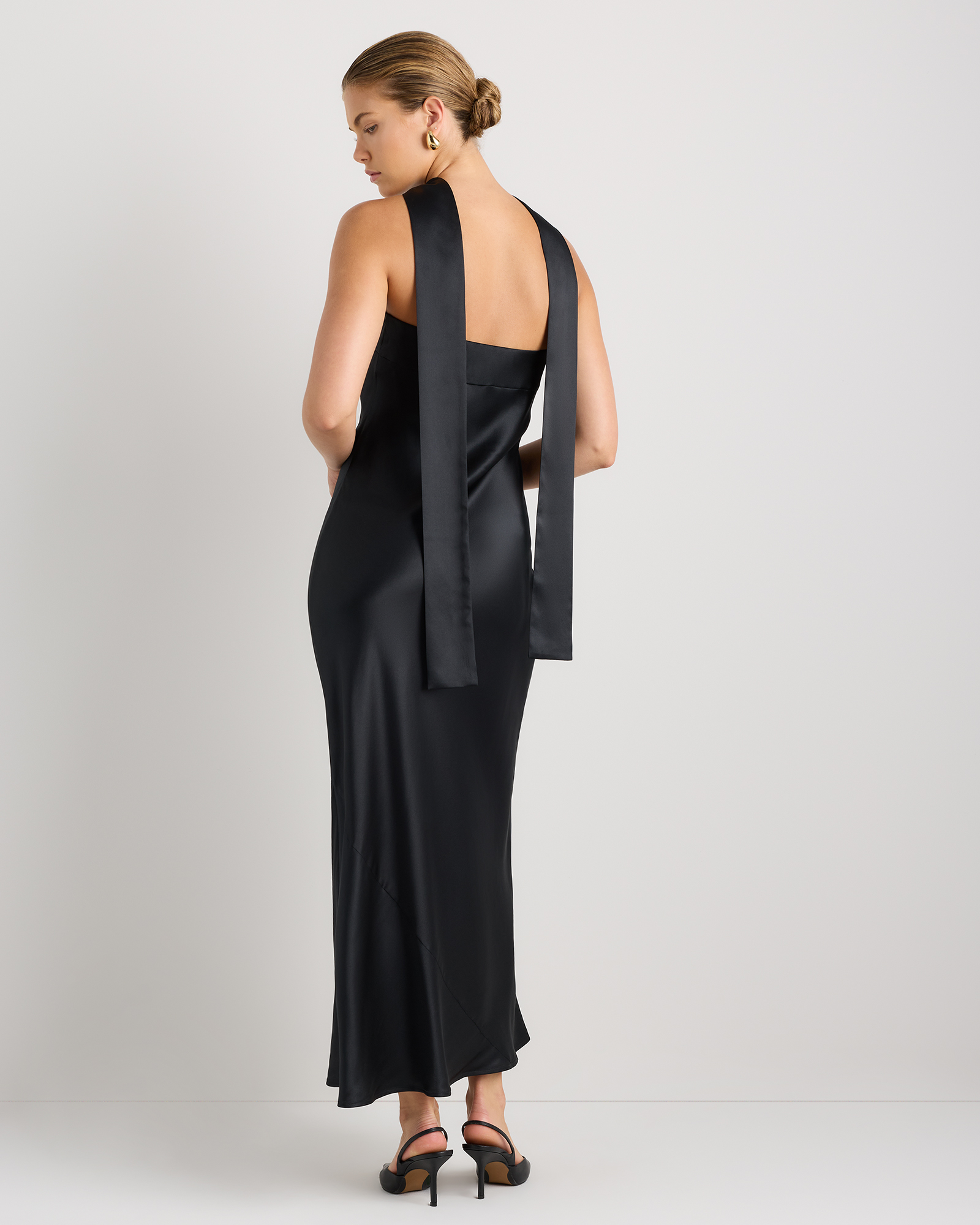 black maxi dress with scarf Lady Black Tie - Sheila Strapless Maxi Dress With Scarf main image 0