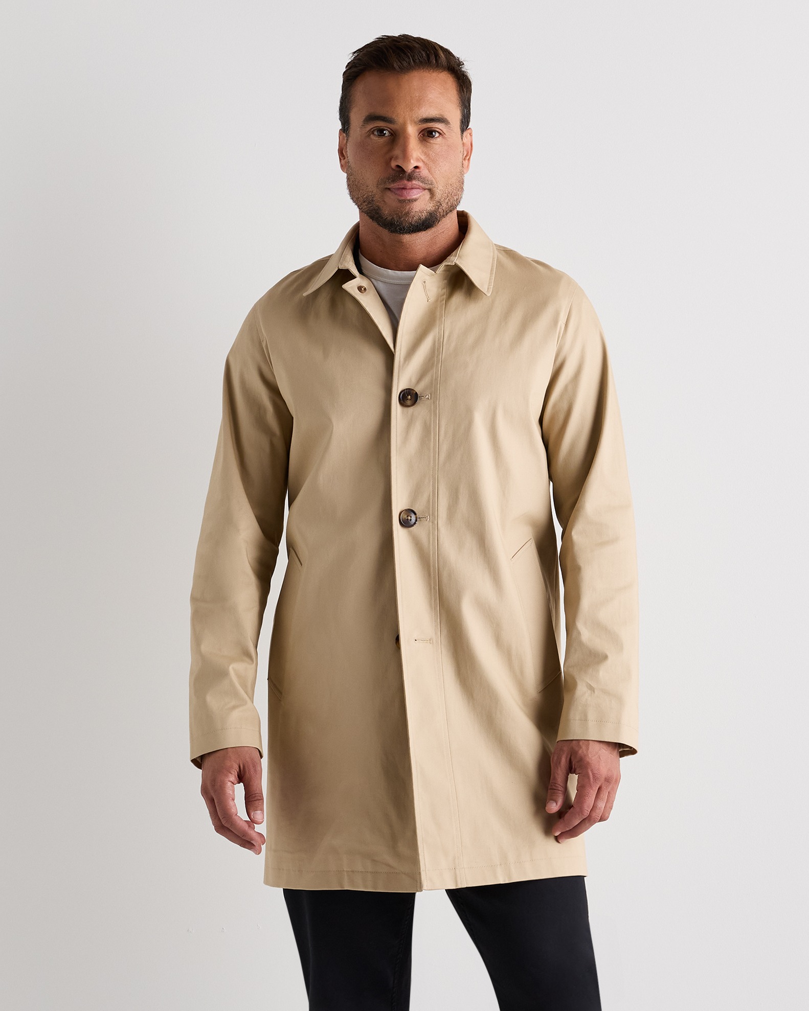 Light Khaki Trench confortable extensible