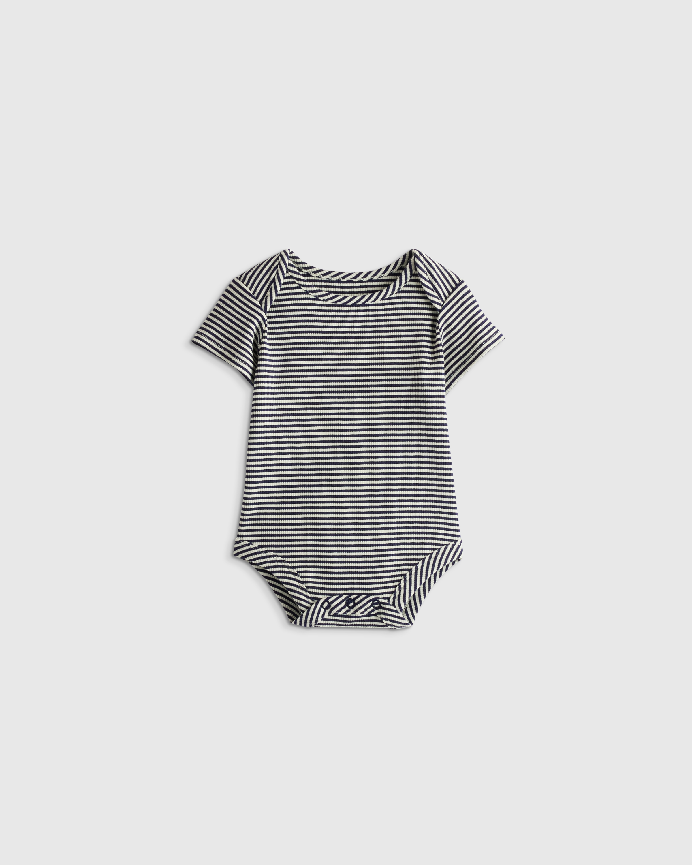 Quince Softest Rib Short Sleeve Bodysuit In Blue