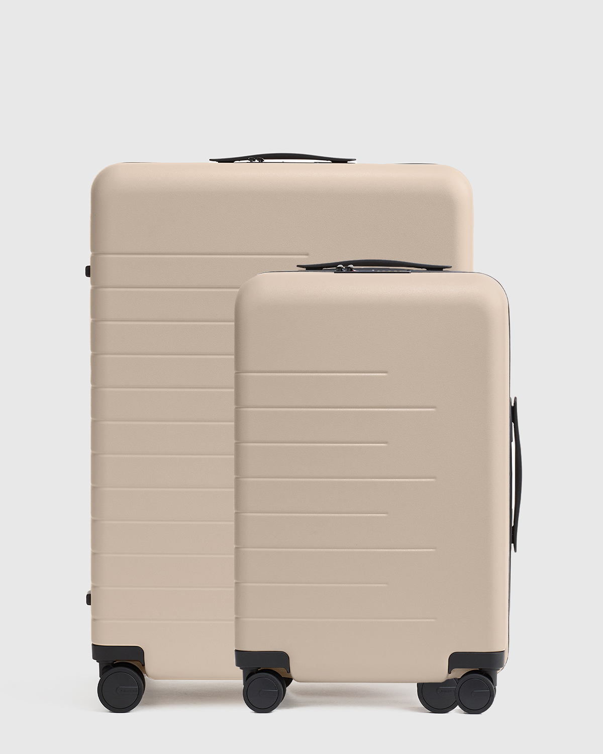Tan Carry-On & Large Check-In Suitcase Bundle