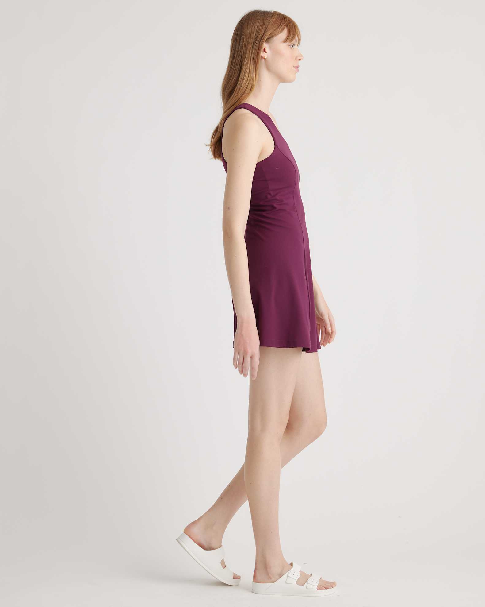 Women's Ultra-Form One-Shoulder Active Dress in Plum, Size Medium, Nylon/Spandex by Quince Women's Ultra-Form One-Shoulder Active Dress in Plum, Size Medium, Nylon/Spandex by Quince