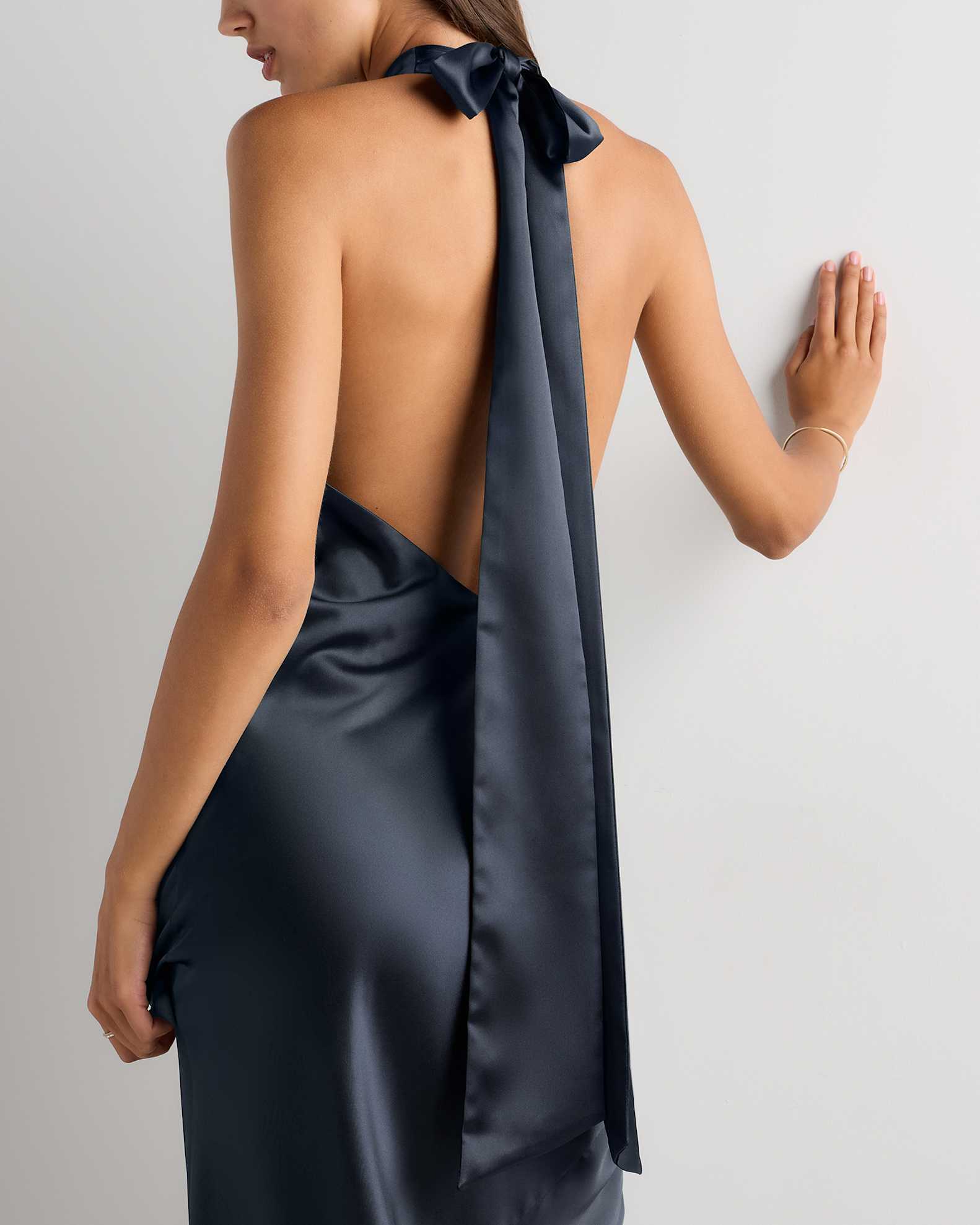 navy blue silk dress Adora 3147 Pleated Long Formal Slit A Line Prom Perfect for holiday parties Women's Catalina Stretch Satin Dress